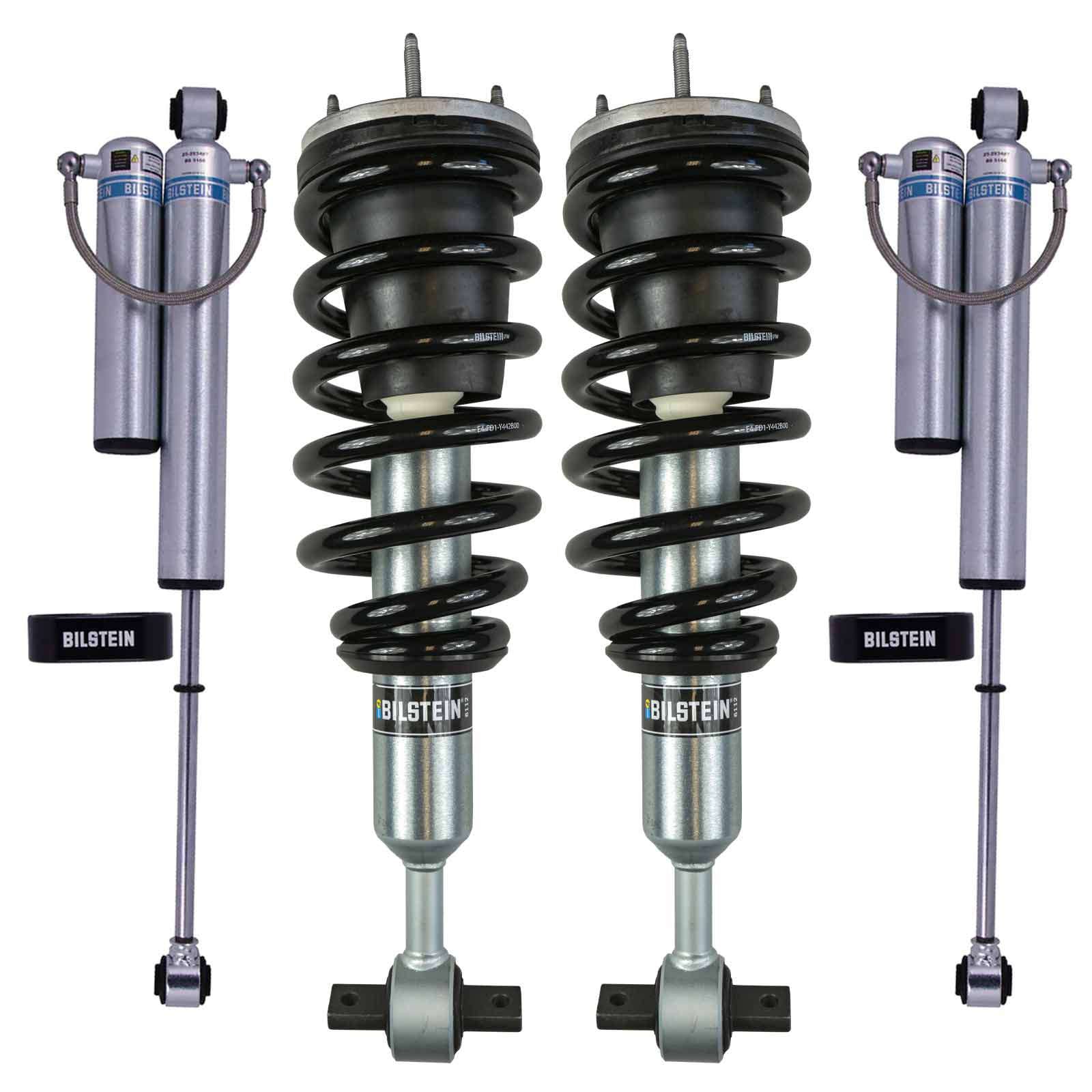 Bilstein 6112 Strut & Spring Assembled + Rear 5160 Reservoir Shocks Set for 2019-2024 Chevrolet Silverado 1500 4WD RWD