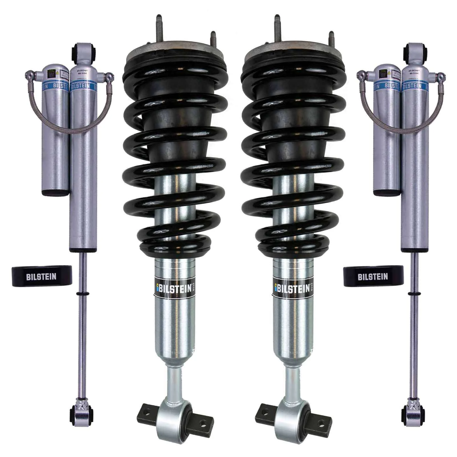 Bilstein 6112 Strut & Spring Assembled + Rear 5160 Reservoir Shocks Set for 2019-2024 GMC Sierra 1500 AT4 4WD