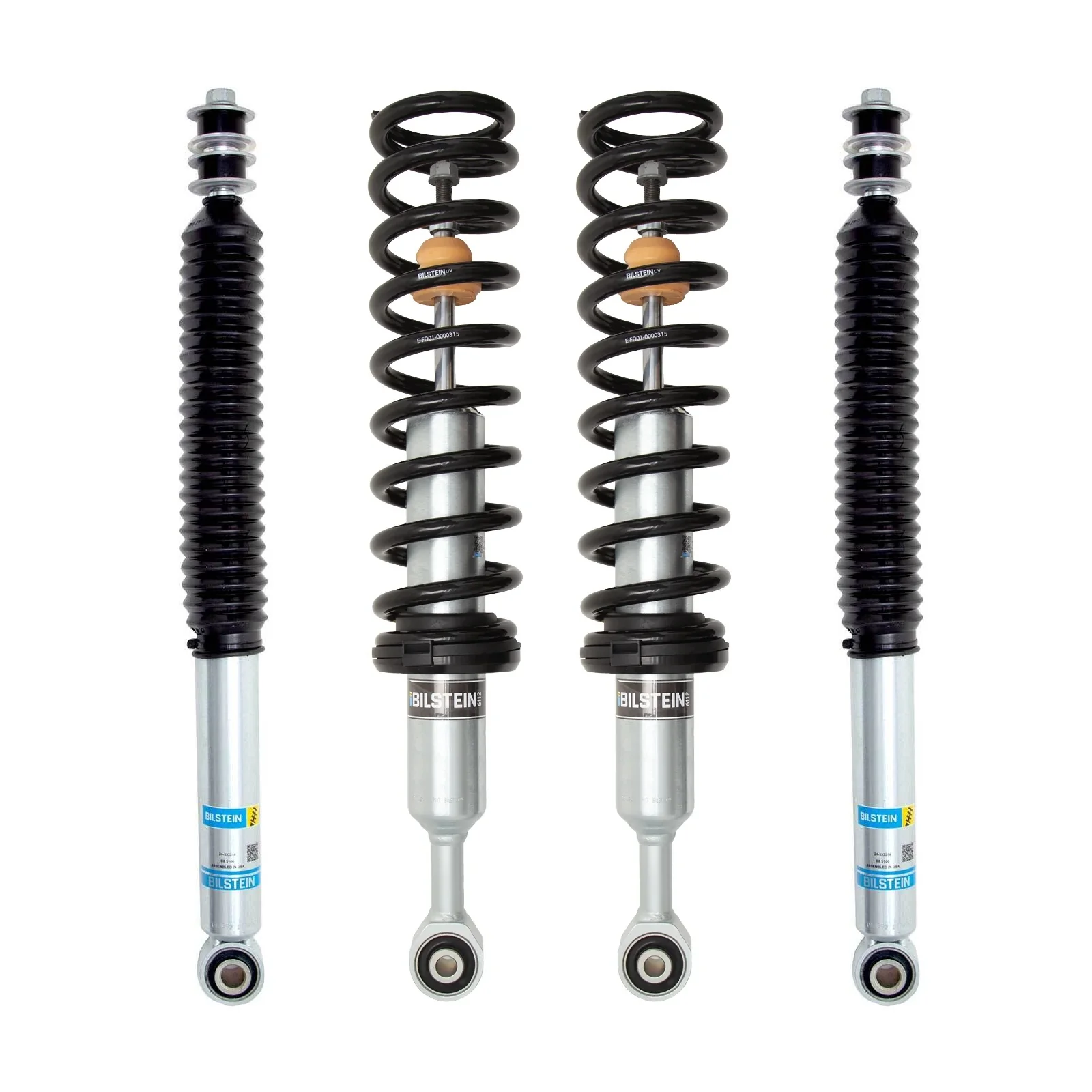 Bilstein 6112 Strut & Spring + Rear 5100 Shocks Set for 2024-2026 Toyota Tacoma 4WD RWD