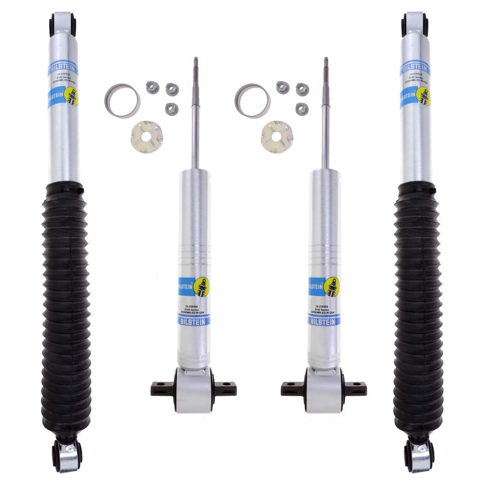 Bilstein 6112 Strut & Spring + Rear 5100 Shocks Set for 2019-2024 GMC Sierra 1500 AT4 4WD w/0-1.2" lift