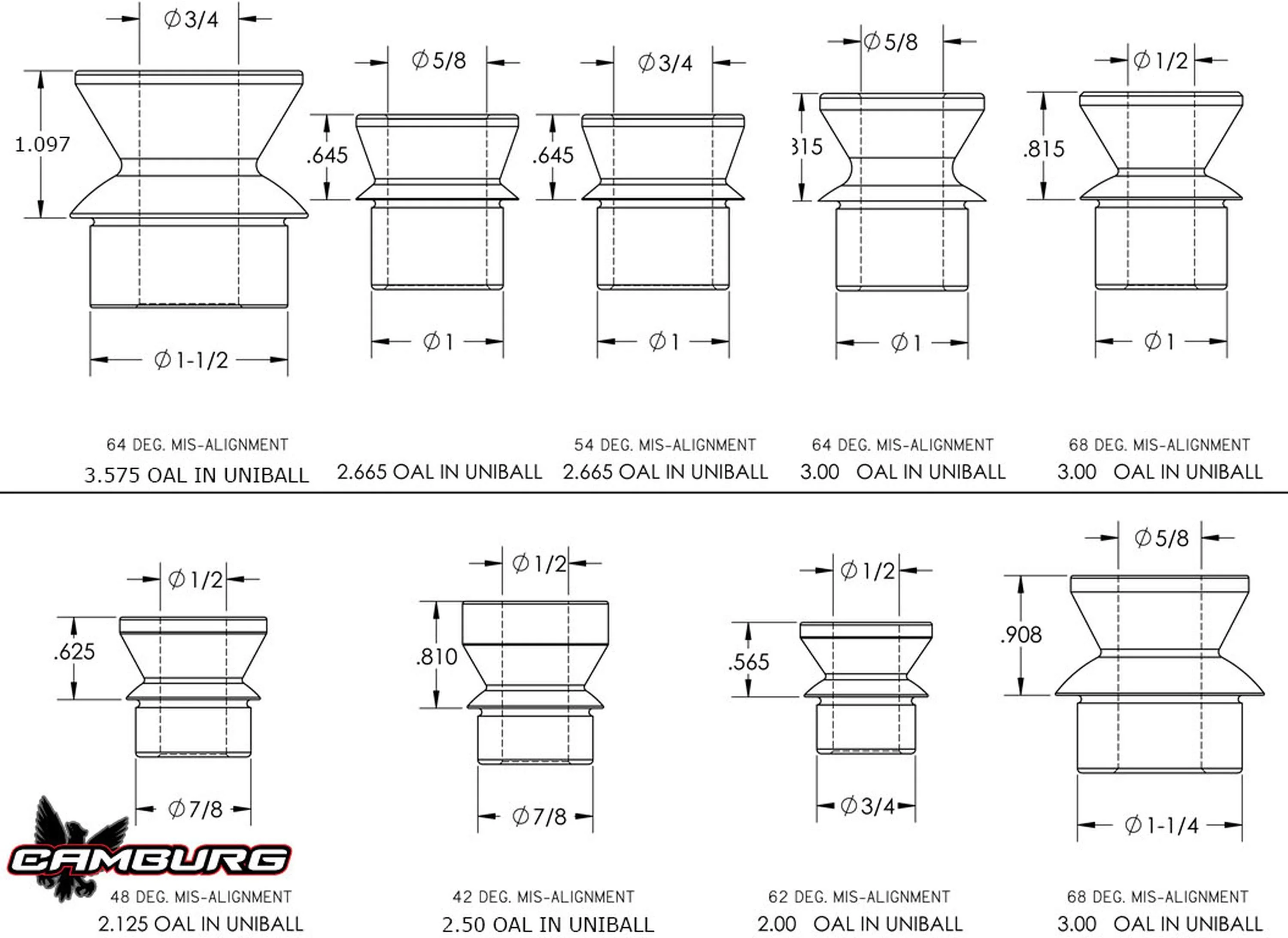 Camburg 1.50" x 3/4" Hi-misalignment Spacers (pair) - Image 2