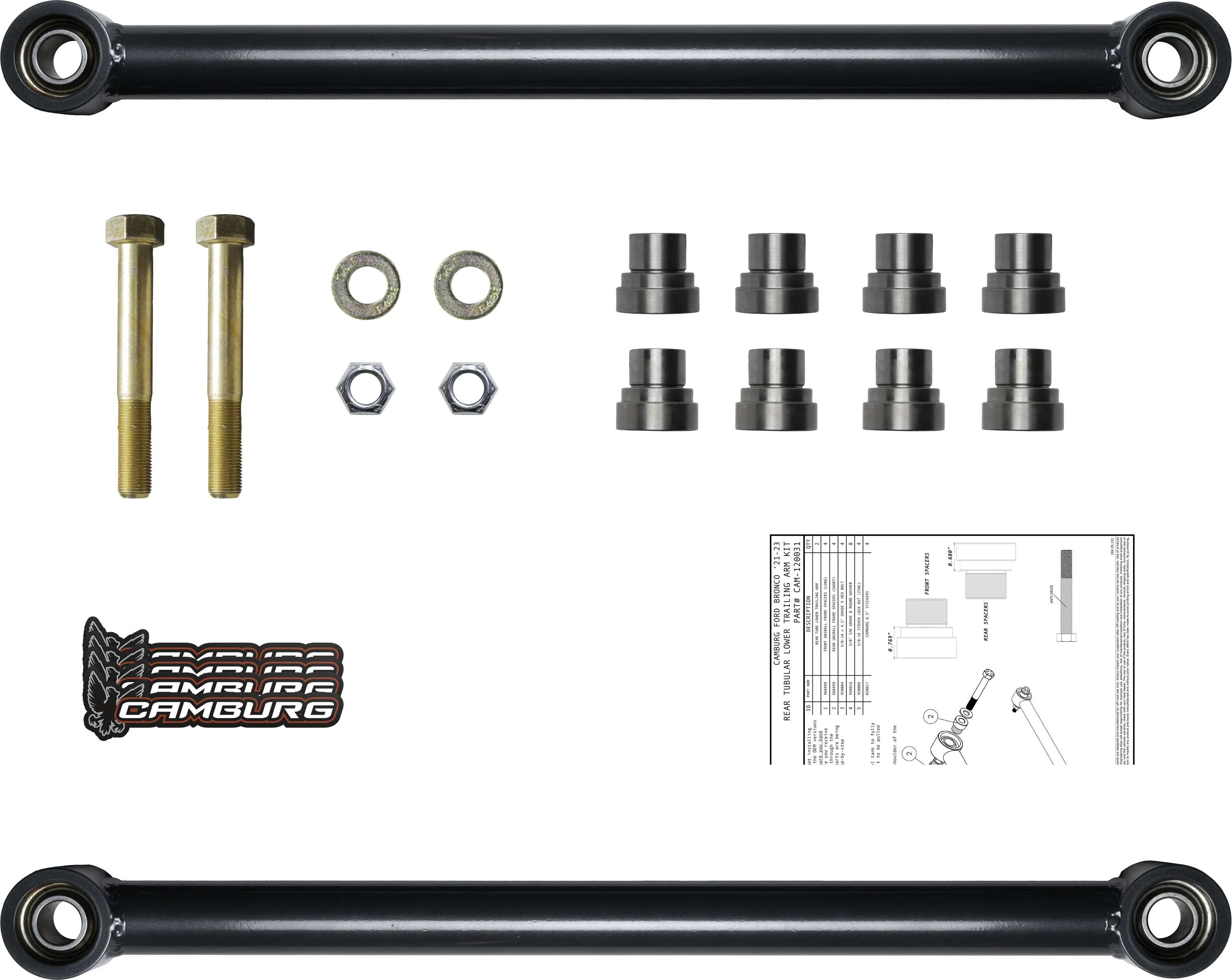 Camburg Ford Bronco '21-23 Rear Tube Lower Trailing Arm Kit - Image 11