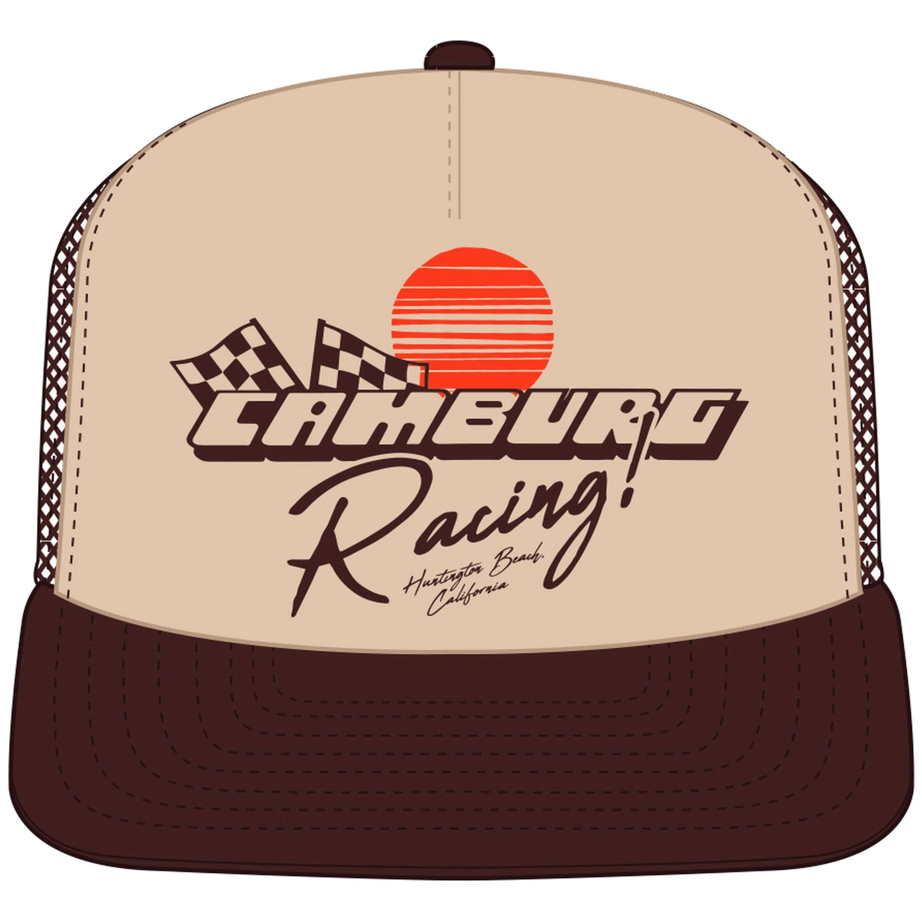 Camburg Retro Racer Trucker Mesh Hat (brn/tan)