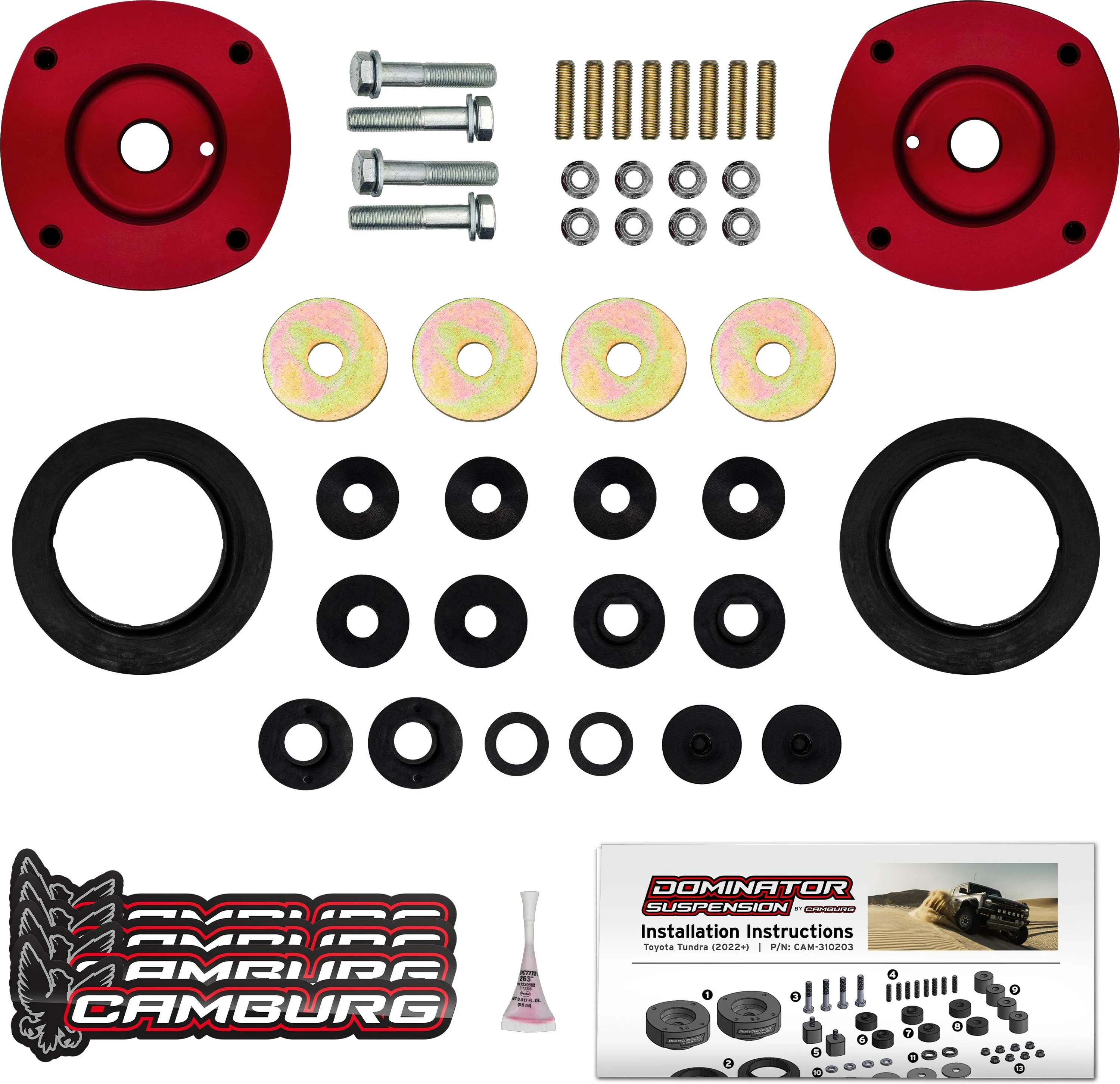 Camburg Toyota 4Runner 03-23 1.50" Front Spring Preload Spacer Kit - Red - Image 9