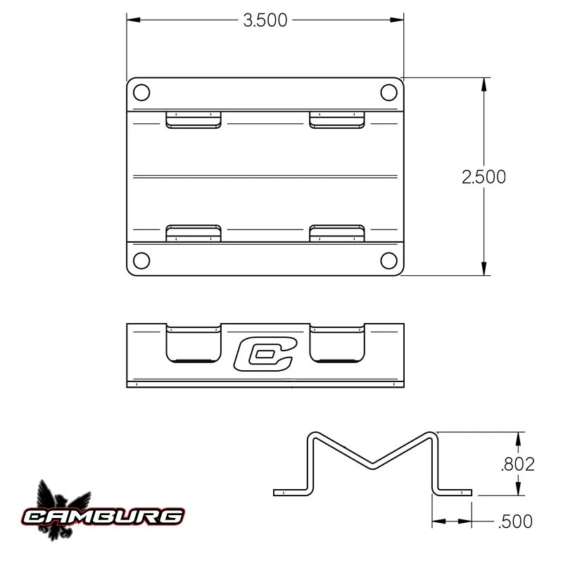 Camburg Universal 4130 Mounts - Bolt-On Double Clamp (CAM-040101) - Image 2