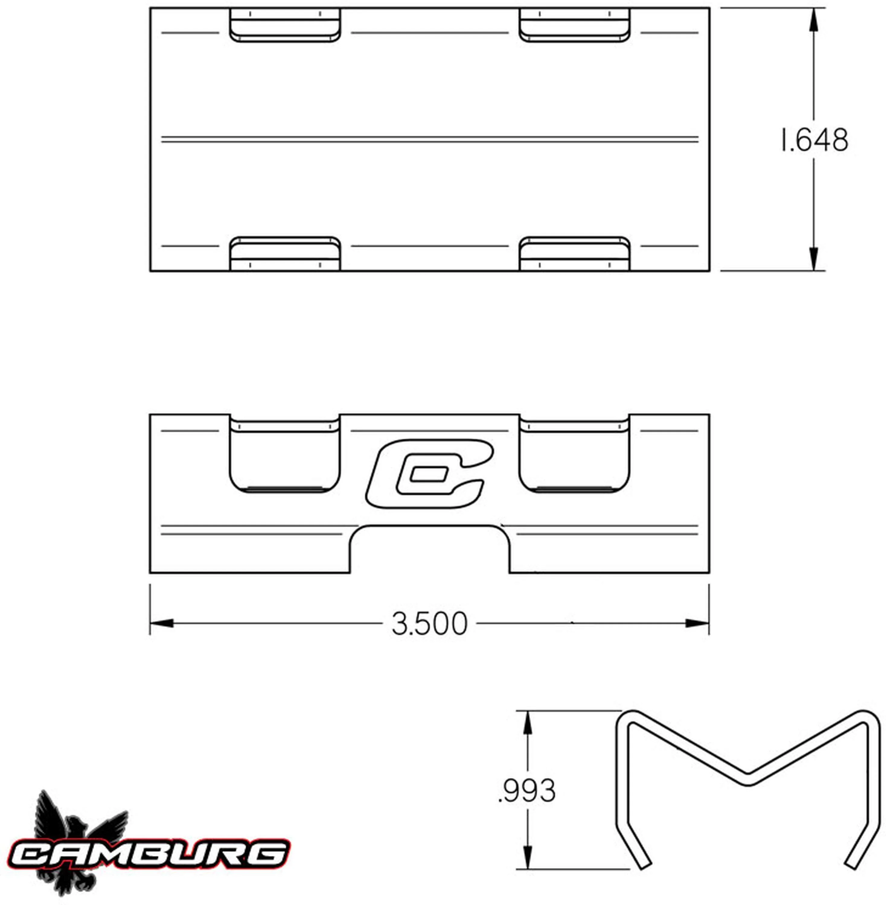 Camburg Universal 4130 Mounts - Weld-On Double Clamp (CAM-040102) - Image 3