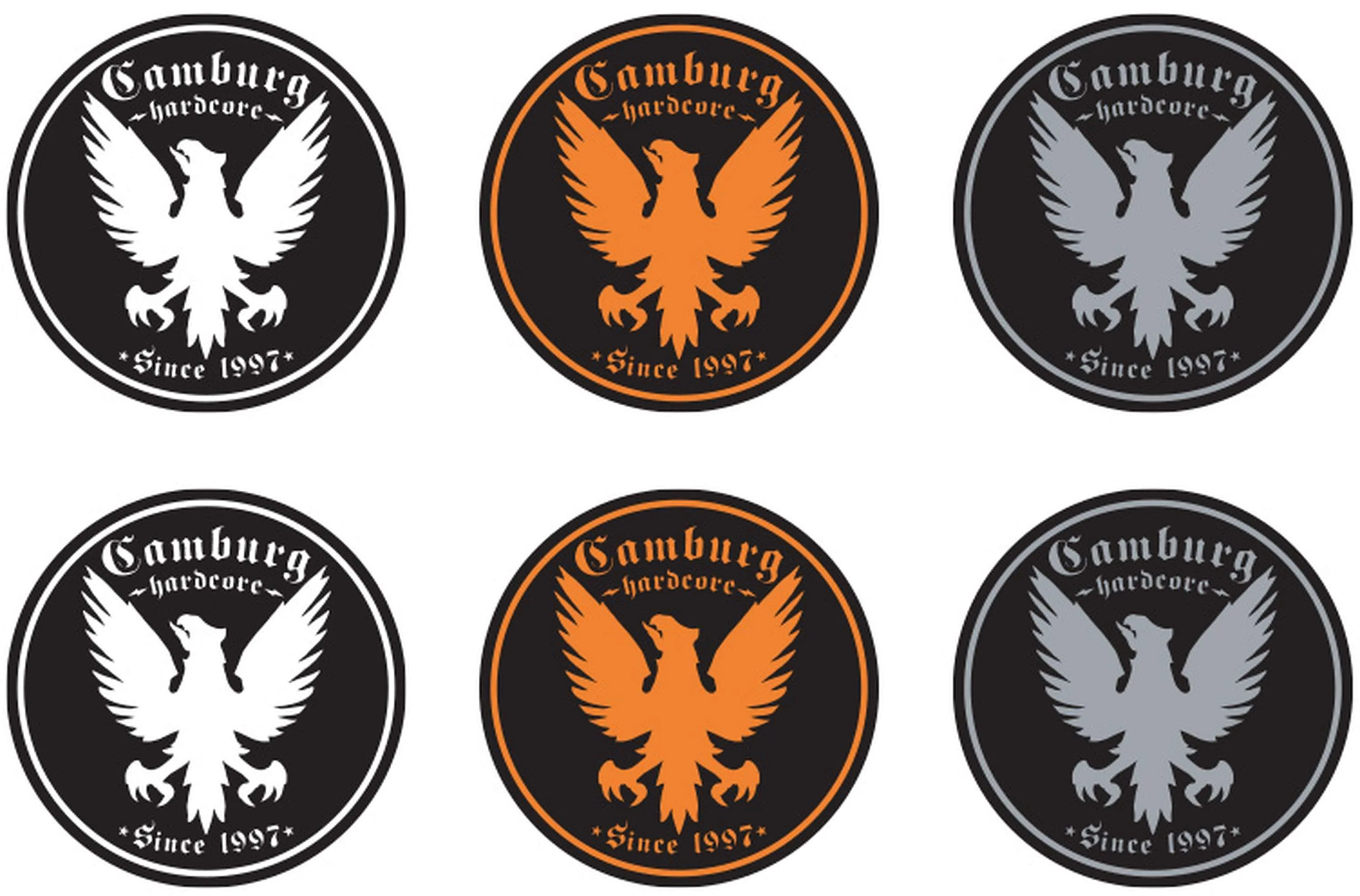 Camburg Warbird 4" Sticker 6-Pack - Black/Silver - Image 2