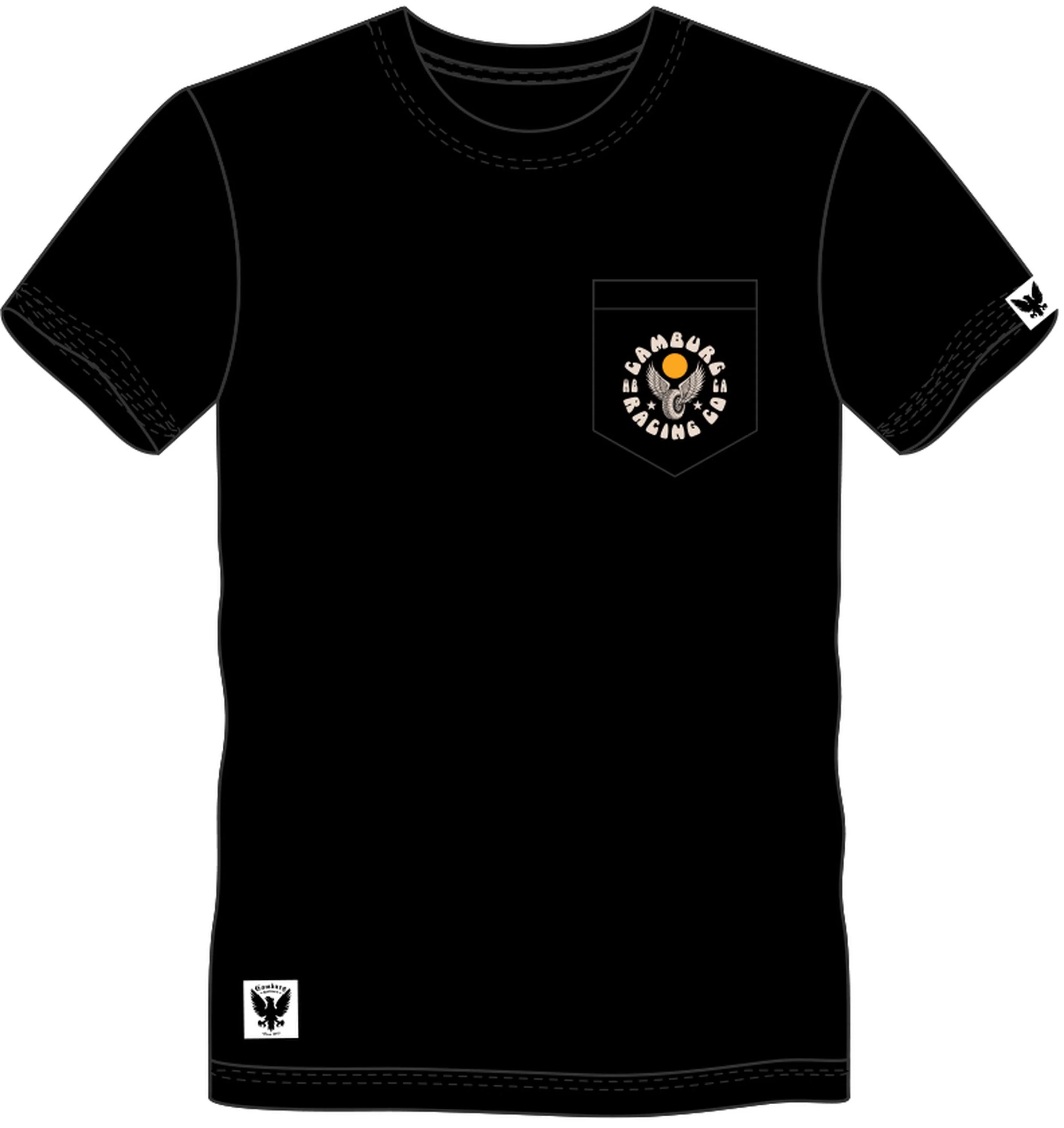 Camburg Winged Wheel Size 2X-Large Pocket T-shirt - Black - Image 3