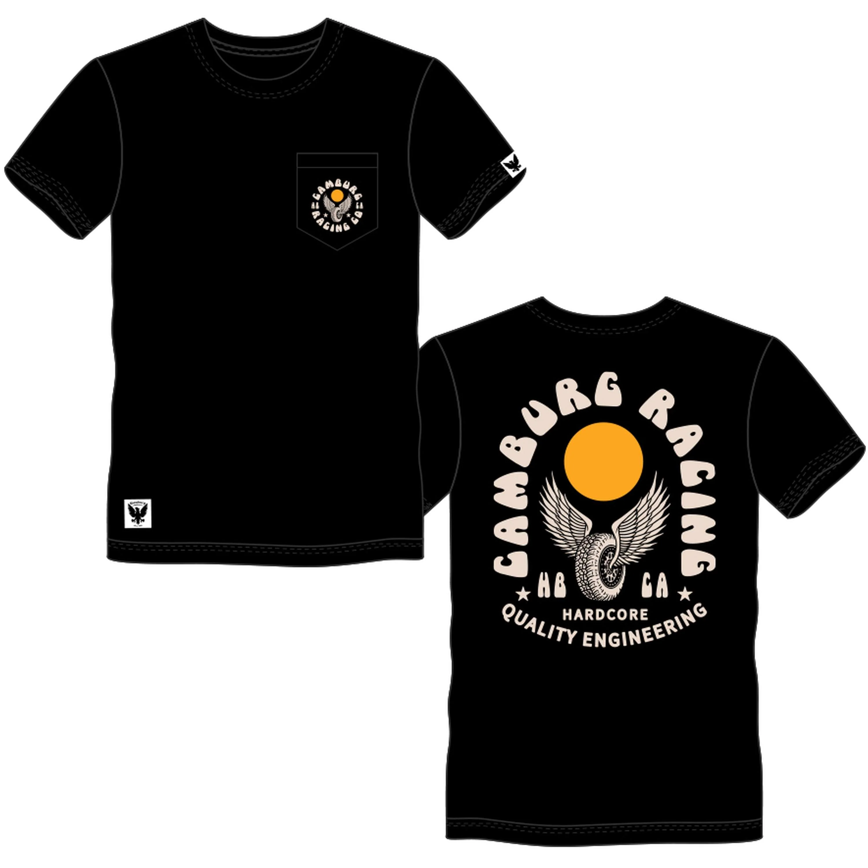 Camburg Winged Wheel Size X-Large Pocket T-shirt - Black