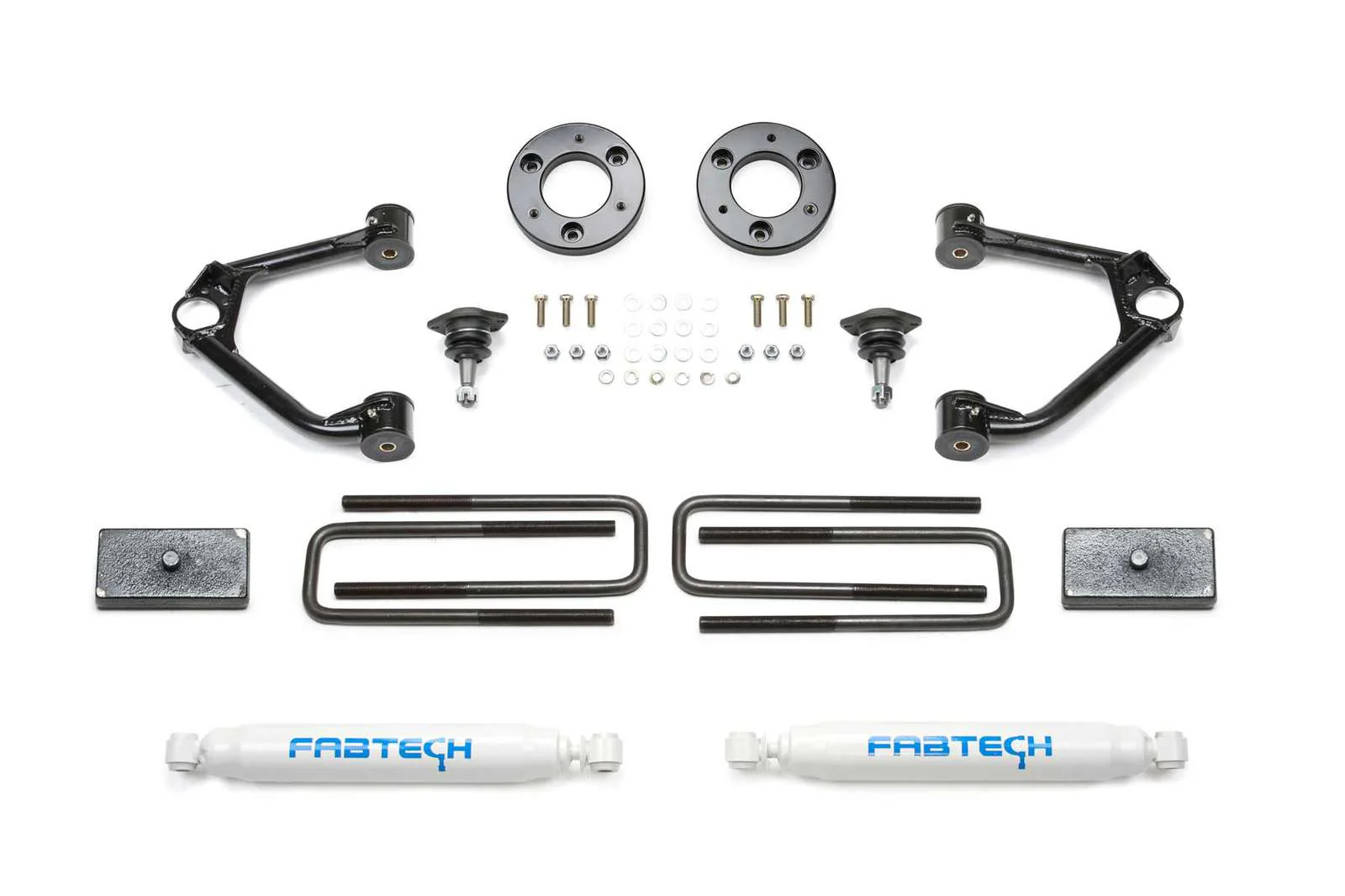 Fabtech 1.5" Ball Joint UCA Lift Kit w/Rear Performance Shocks for 2019-2024 Chevrolet Silverado 1500 4WD w/1.5" lift