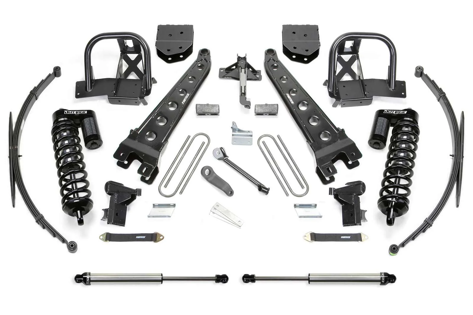 Fabtech 10" Radius Arm System w/Dirt Logic 4.0 Coilovers & Rear 2.25 Shocks Kit for 2008-2016 Ford F350 Super Duty 4WD w/10" lift