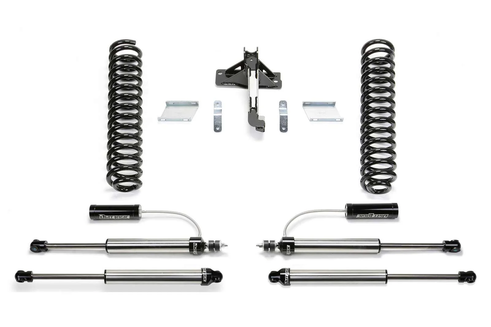 Fabtech 2.5" Budget Lift Kit w/Front Dirt Logic 2.25 Shocks w/Reservoir & Rear 2.25 Shocks for 2017-2024 Ford F350 Super Duty 4WD w/2.5" lift