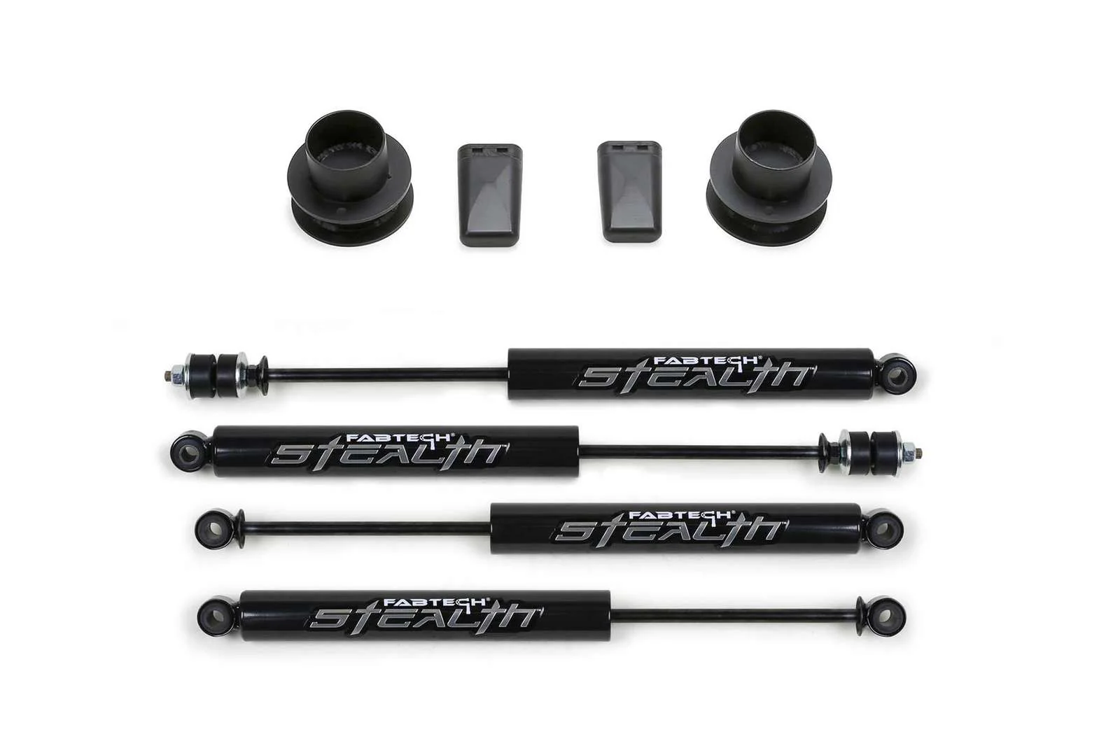 Fabtech 2.5" Coil Spacer System w/Stealth Shocks Kit for 2010-2018 Ram 3500 4WD w/2.5" lift