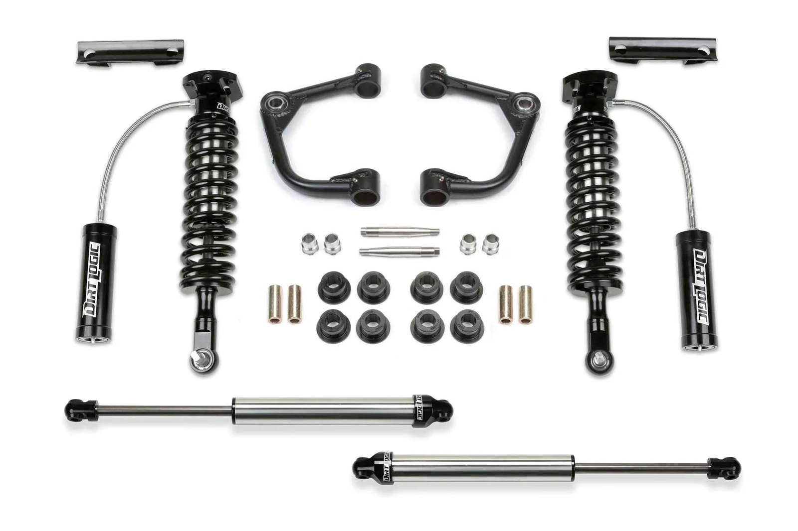 Fabtech 2" Uniball UCA System w/Front Dirt Logic 2.5 Coilovers w/Reservoir & Rear 2.25 Shocks Kit for 2015-2020 Ford F150 4WD w/2" lift