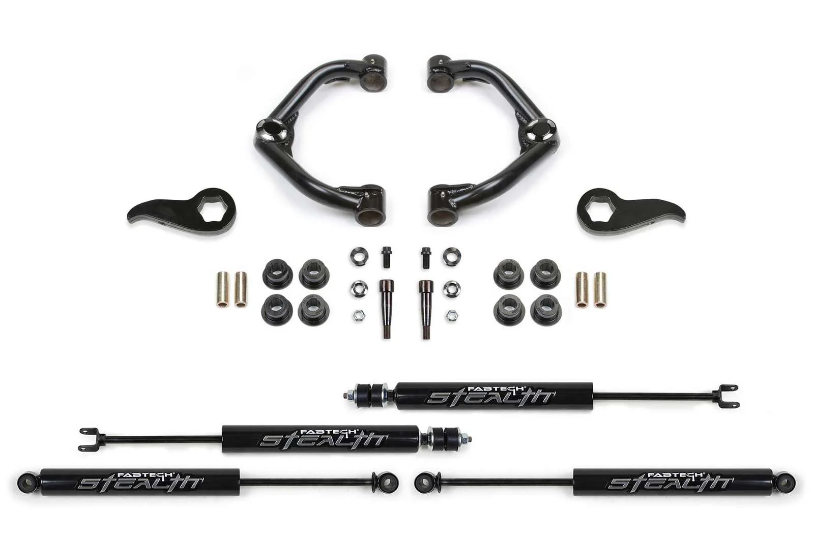 Fabtech 3.5" Uniball UCA Lift Kit w/Stealth Shocks for 2020-2024 GMC Sierra 3500 HD 4WD w/3.5" lift