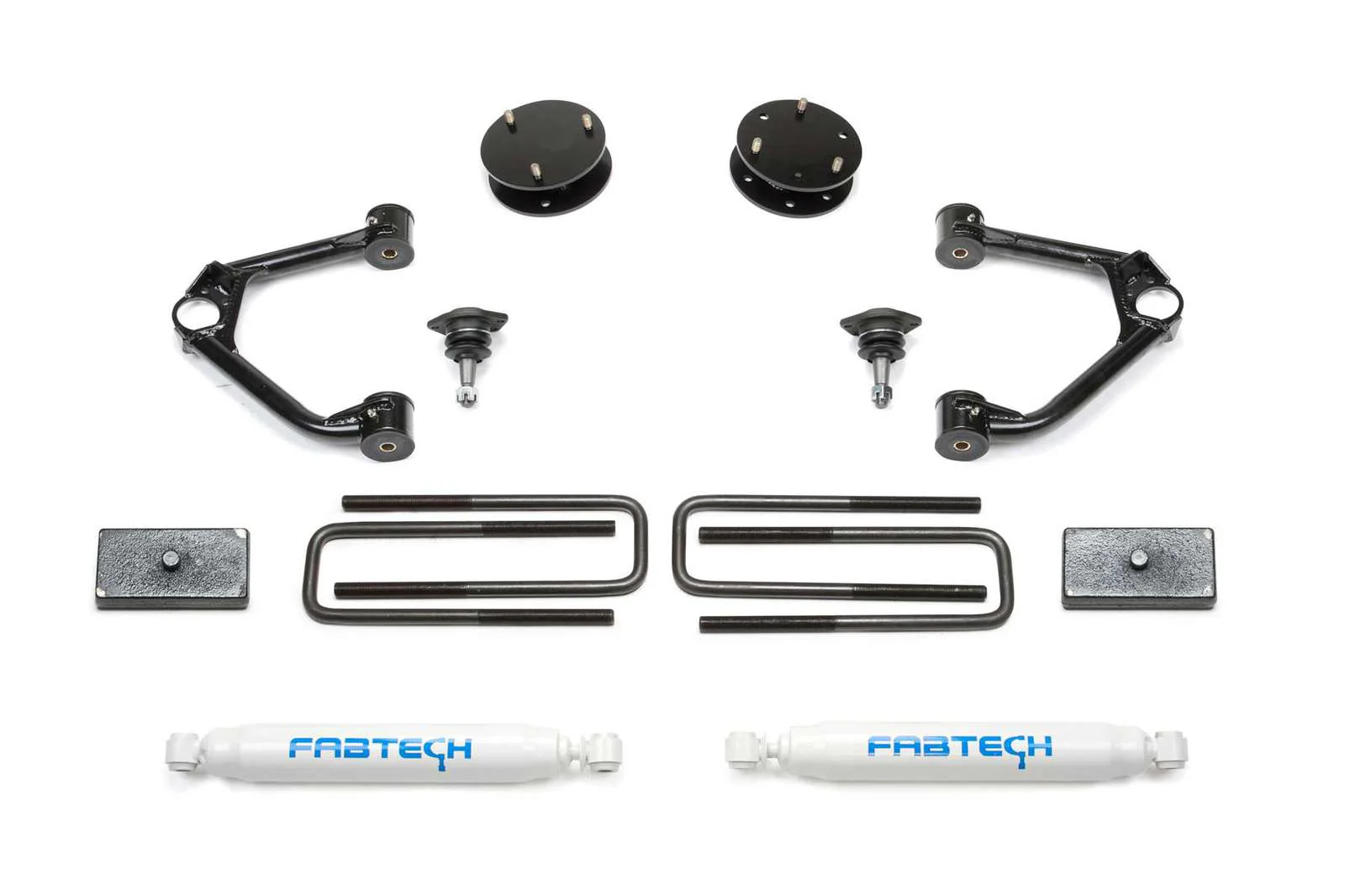 Fabtech 3" Ball Joint UCA Lift Kit w/Rear Performance Shocks for 2019-2024 Chevrolet Silverado 1500 4WD w/3" lift