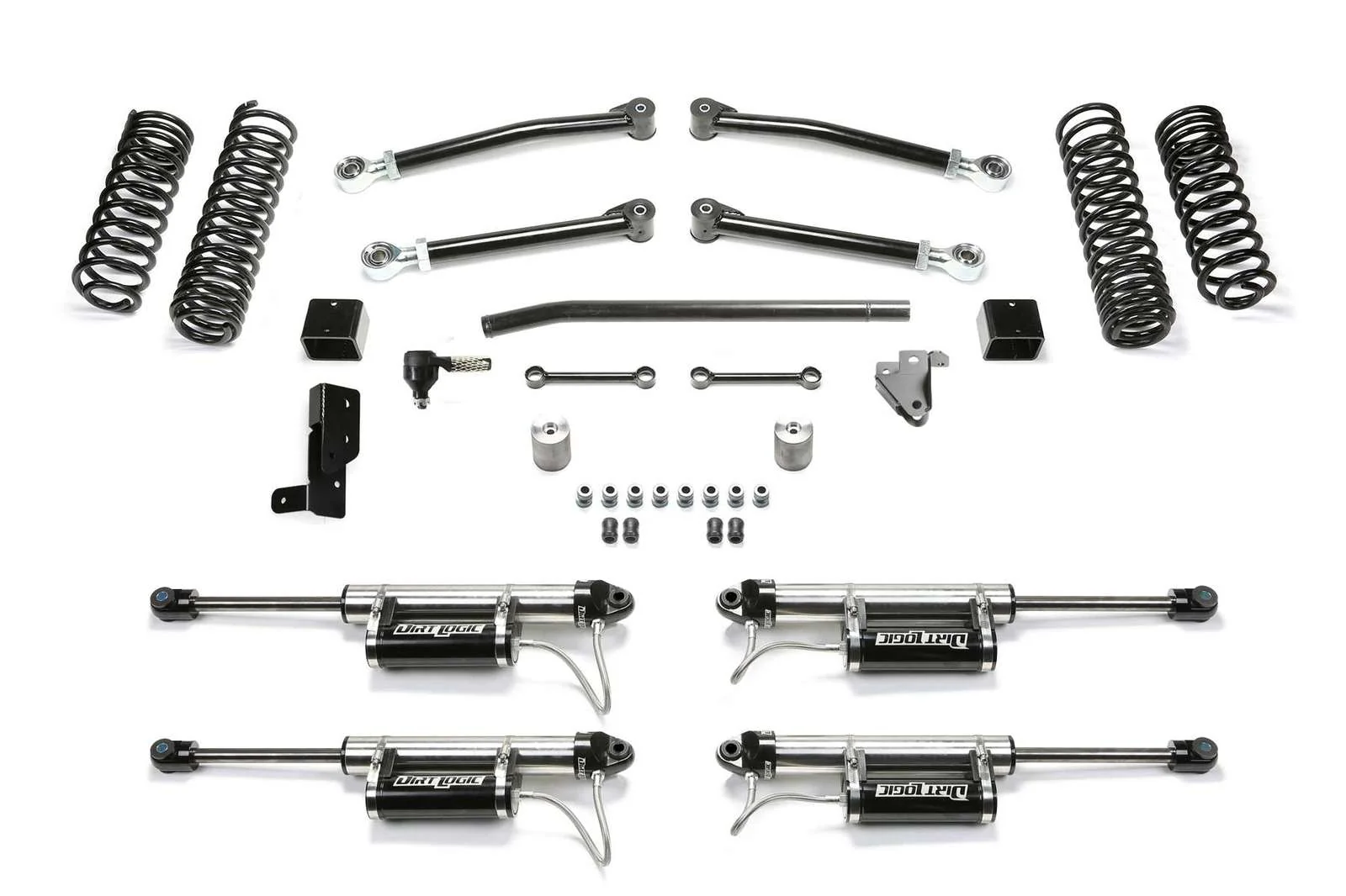 Fabtech 3" Trail System w/Dirt Logic 2.25 Shocks w/Reservoir Kit for 2018-2024 Jeep Wrangler JL 4WD w/3" lift