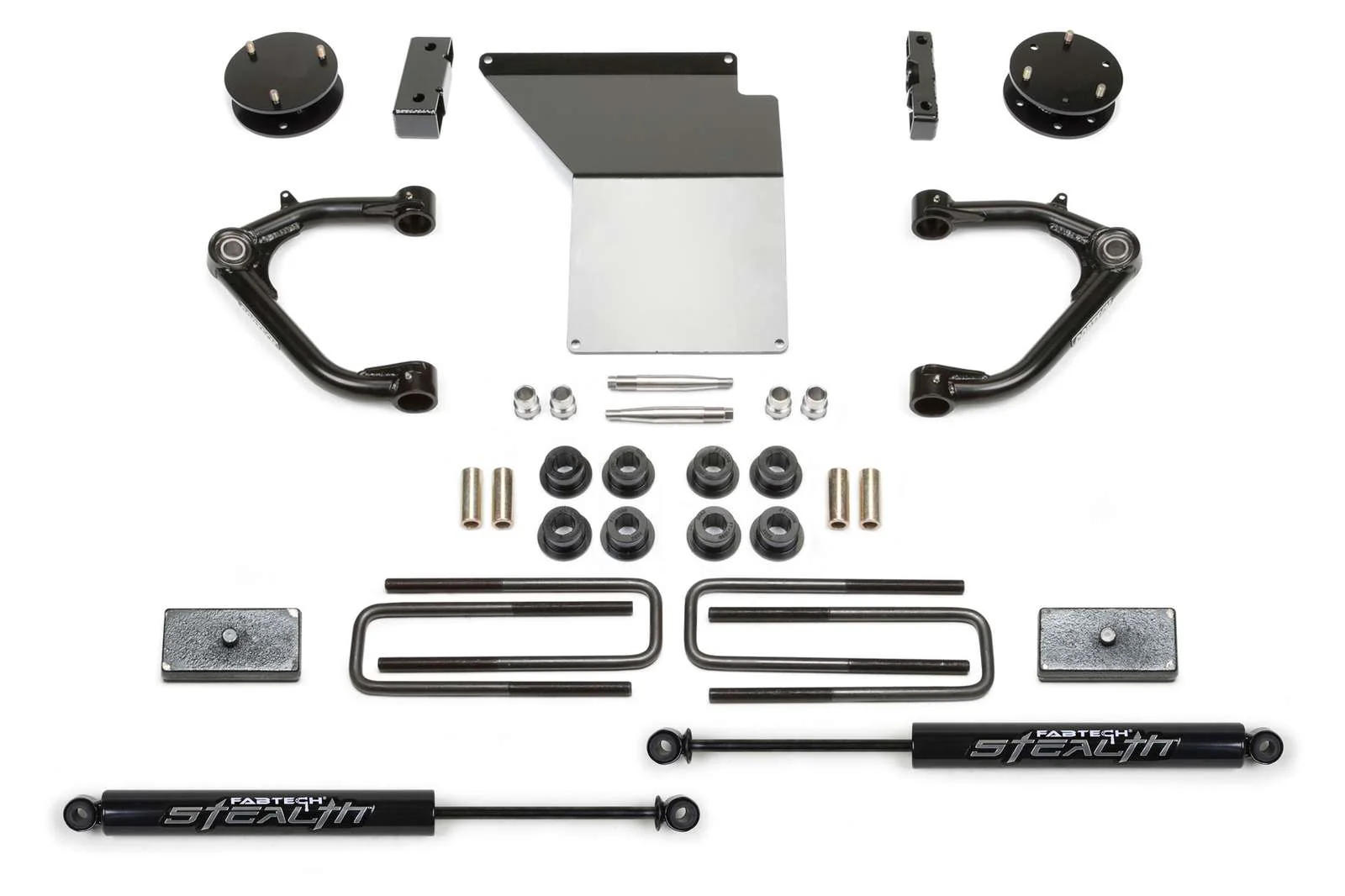 Fabtech 3" Uniball UCA Lift Kit w/Rear Stealth Shocks for 2014-2018 Chevrolet Silverado 1500 4WD RWD w/3" lift