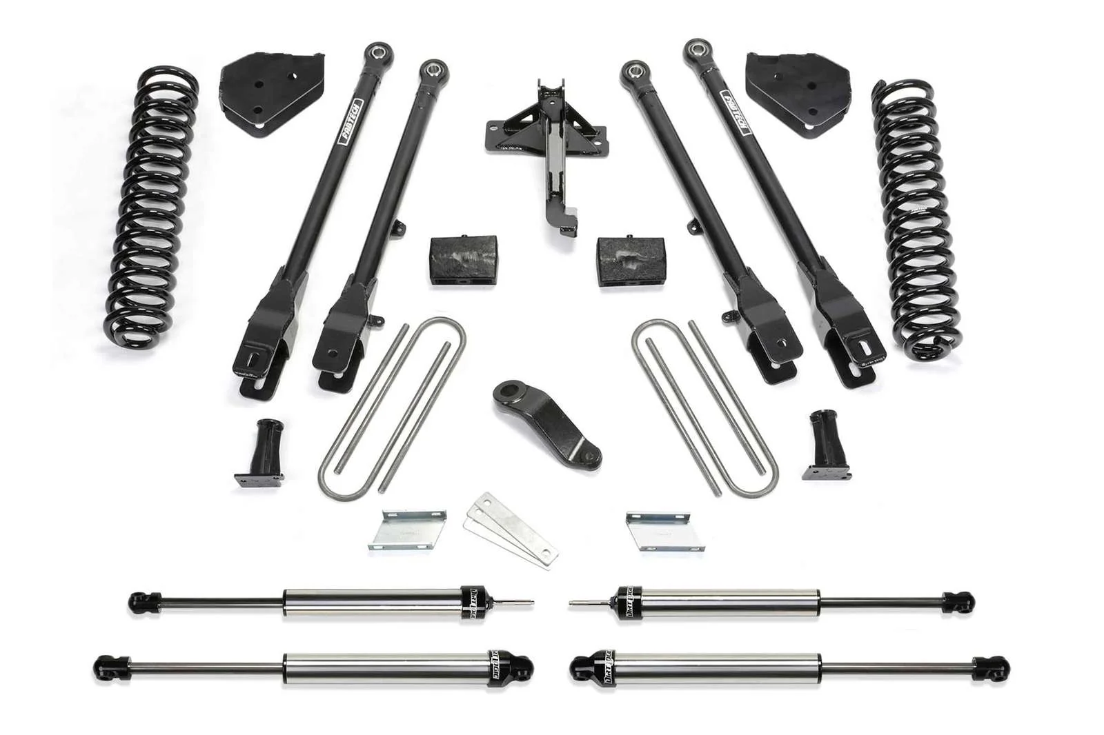 Fabtech 4" 4 Link System w/Dirt Logic Shocks Kit for 2017-2024 Ford F350 Super Duty 4WD w/4" lift
