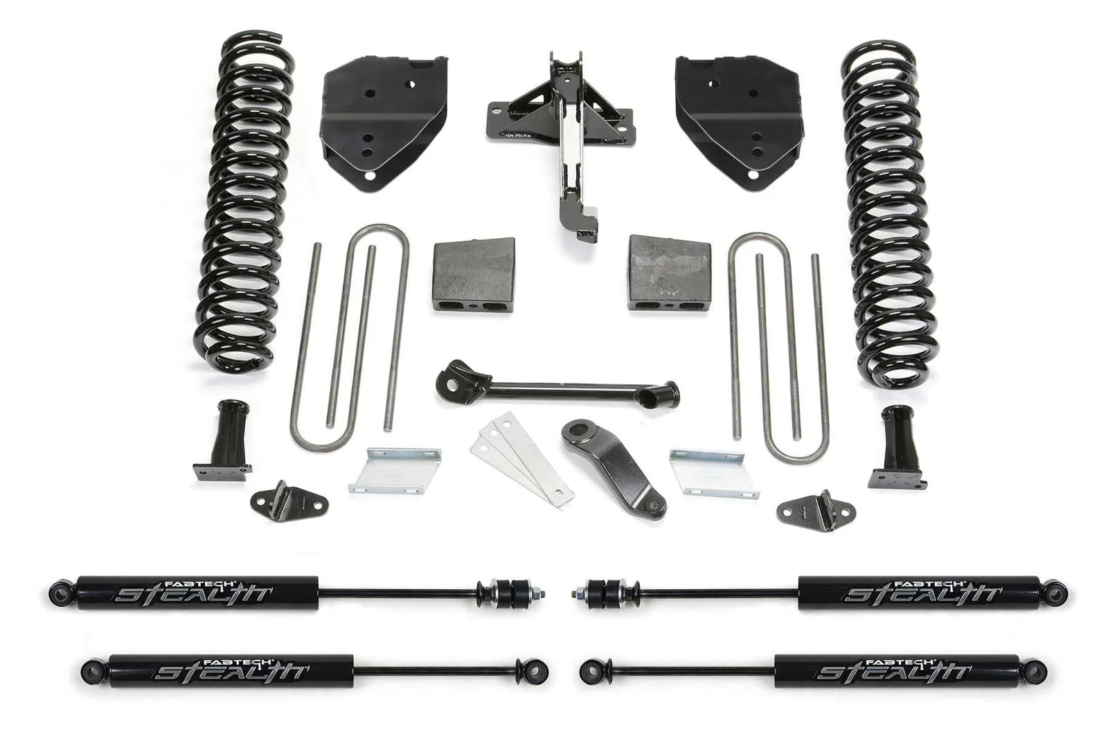 Fabtech 4" Basic System w/Stealth Shocks Kit for 2017-2024 Ford F250 Super Duty 4WD w/4" lift