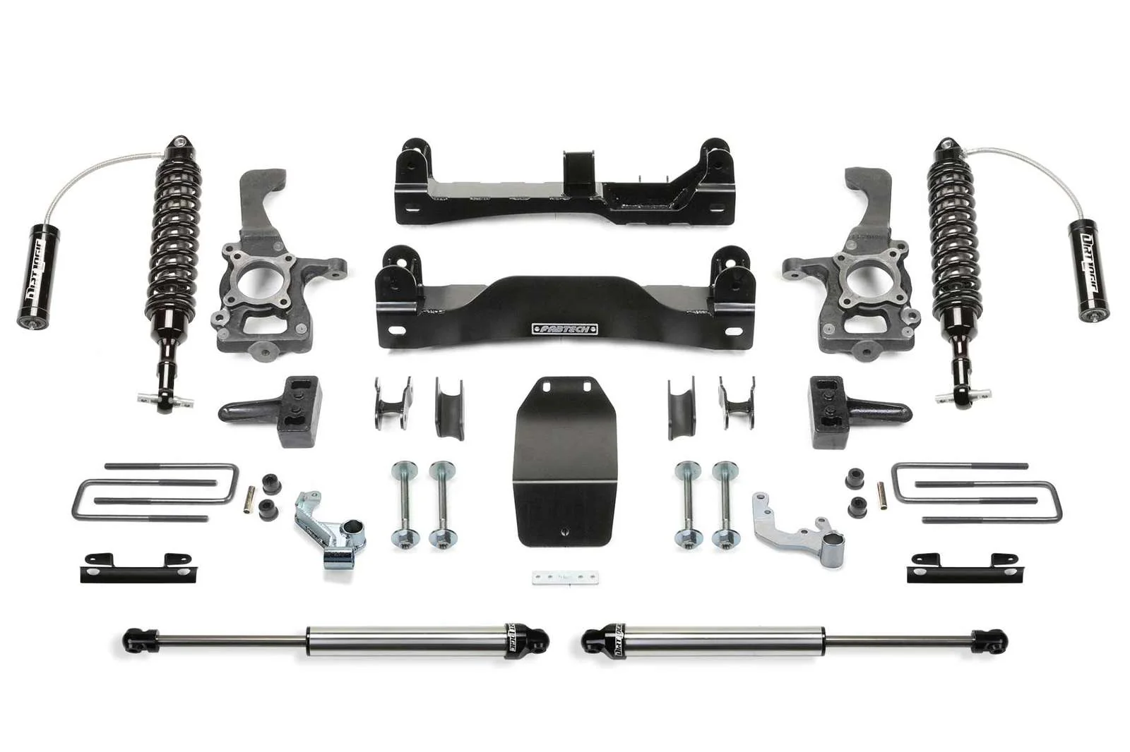 Fabtech 4" Performance System w/Front Dirt Logic 2.5 Coilovers w/Reservoir & Rear 2.25 Shocks Kit for 2009-2014 Ford F150 4WD w/4" lift