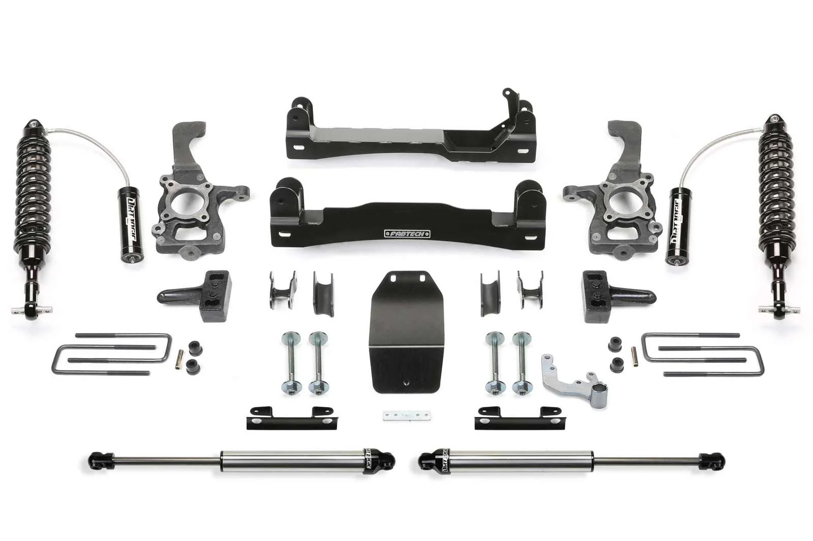 Fabtech 4" Performance System w/Front Dirt Logic 2.5 Coilovers w/Reservoir & Rear 2.25 Shocks Kit for 2015-2020 Ford F150 4WD w/4" lift