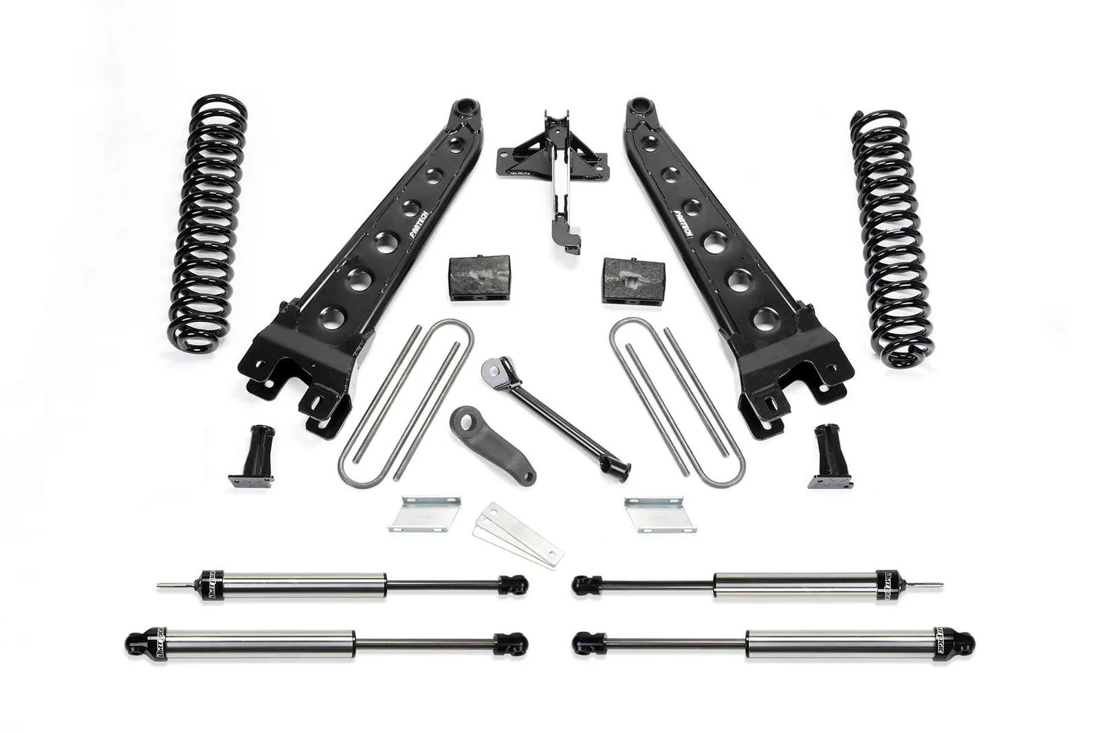 Fabtech 4" Radius Arm System w/Dirt Logic Shocks Kit for 2017-2024 Ford F250 Super Duty 4WD w/4" lift