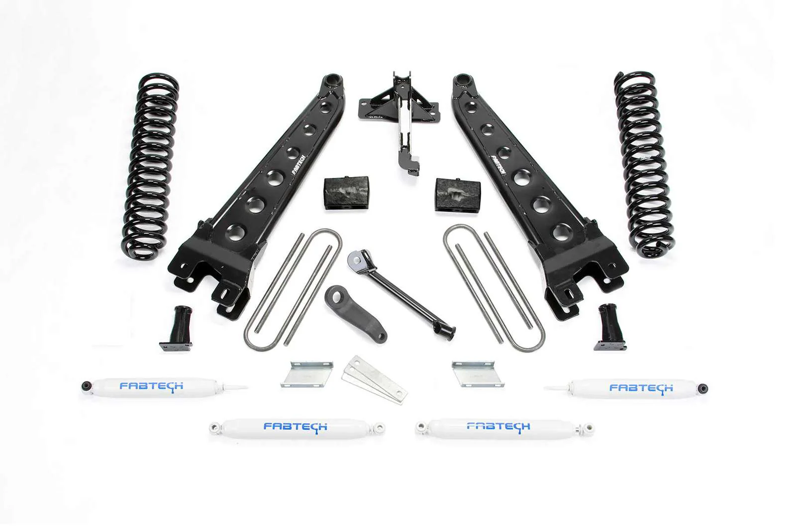 Fabtech 4" Radius Arm System w/Performance Shocks Kit for 2017-2024 Ford F250 Super Duty 4WD w/4" lift