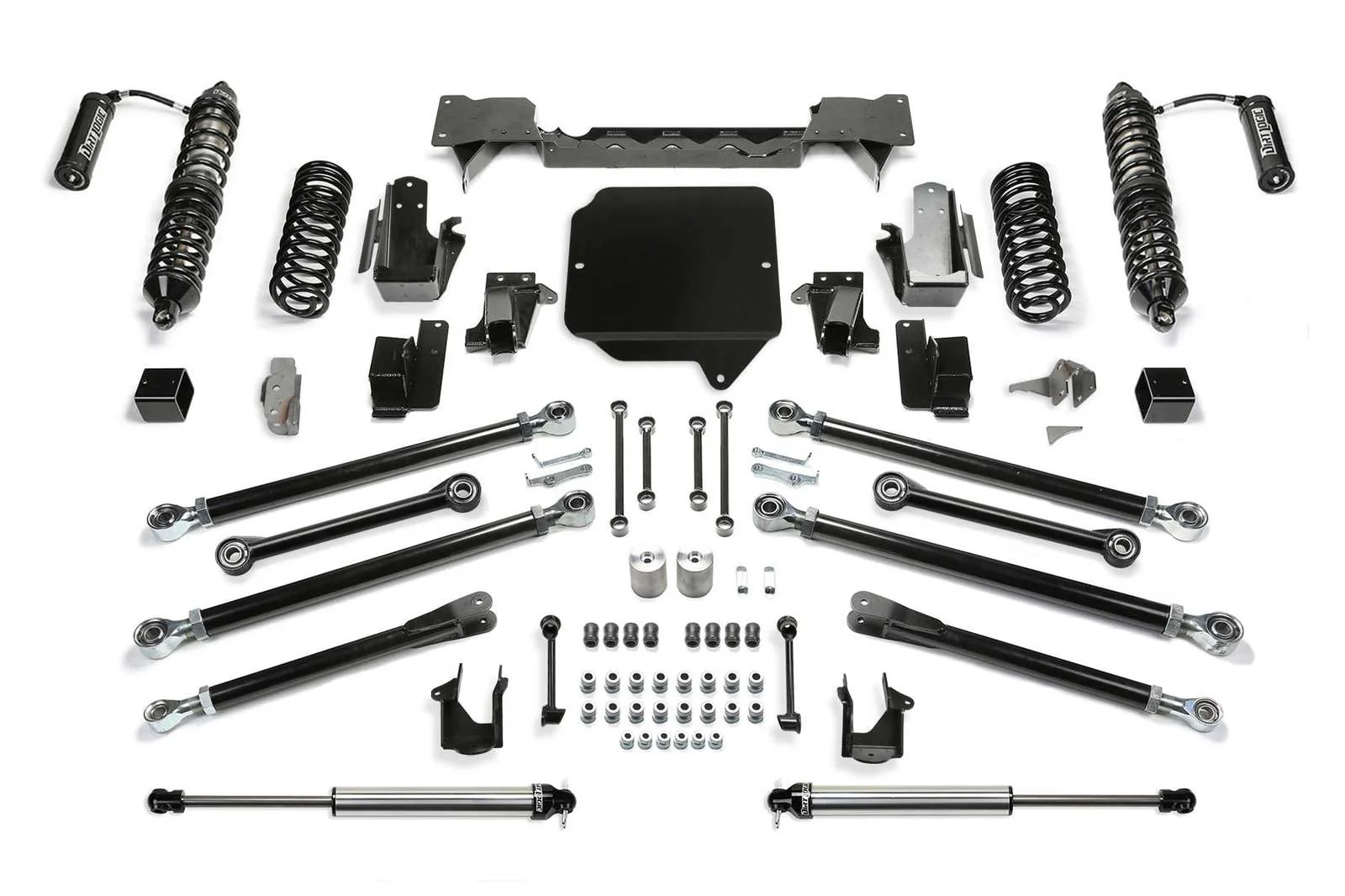 Fabtech 5" Crawler System w/Front Dirt Logic 2.5 Coilovers w/Reservoir & Rear 2.25 Shocks Kit for 2018-2024 Jeep Wrangler JL 4WD w/5" lift
