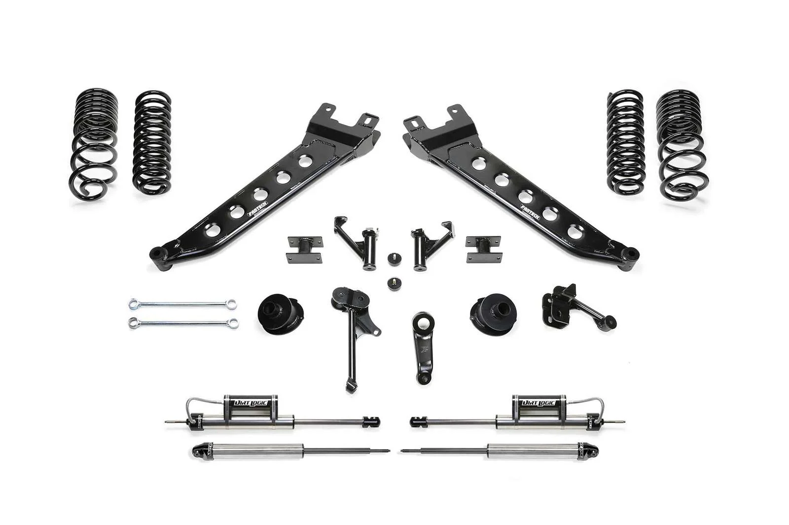 Fabtech 5" Radius Arm System w/Coil Springs & Dirt Logic Shocks Kit for 2010-2018 Ram 2500 4WD w/5" lift