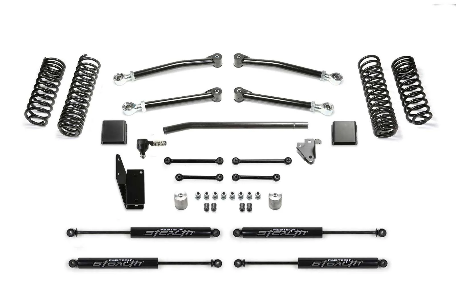 Fabtech 5" Trail Lift Kit w/Stealth Shocks for 2020-2024 Jeep Gladiator 4WD w/5" lift