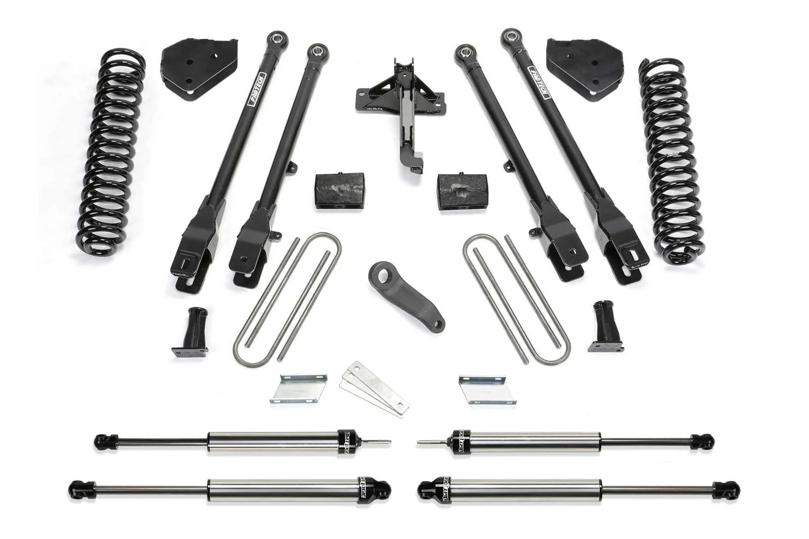 Fabtech 6" 4 Link System w/Dirt Logic Shocks Kit for 2017-2024 Ford F250 Super Duty 4WD w/6" lift