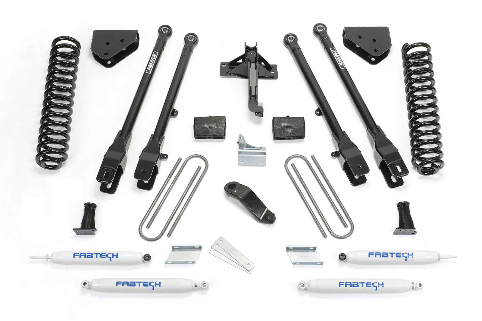 Fabtech 6" 4 Link System w/Performance Shocks Kit for 2008-2016 Ford F250 Super Duty 4WD w/6" lift