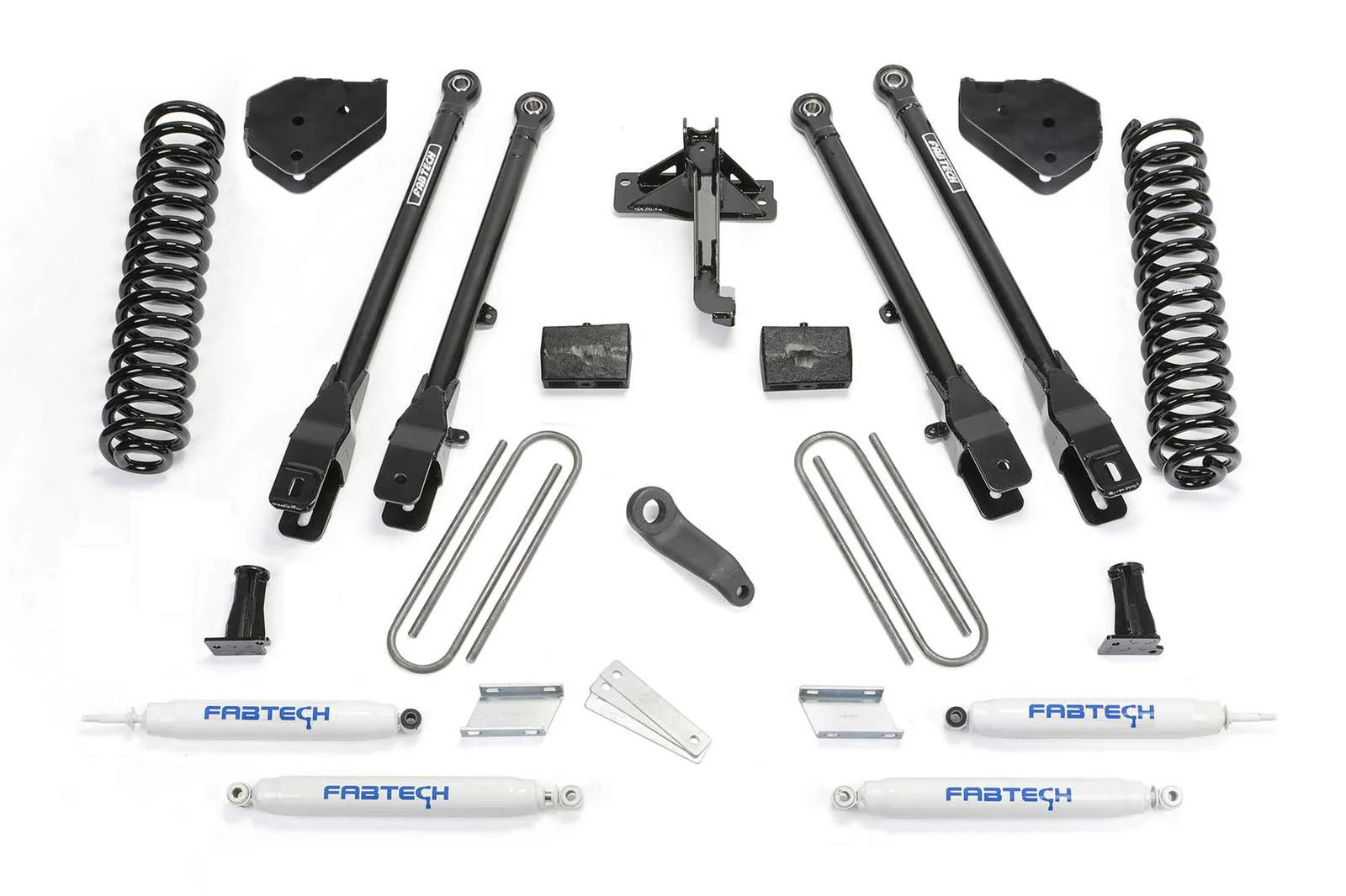Fabtech 6" 4 Link System w/Performance Shocks Kit for 2017-2024 Ford F350 Super Duty 4WD w/6" lift