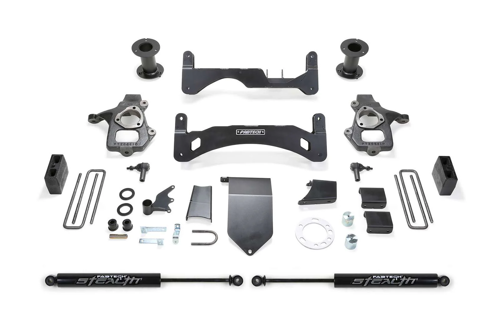 Fabtech 6" Basic System Gen 2 w/Rear Stealth Shocks Kit for 2014-2018 Chevrolet Silverado 1500 4WD RWD w/6" lift