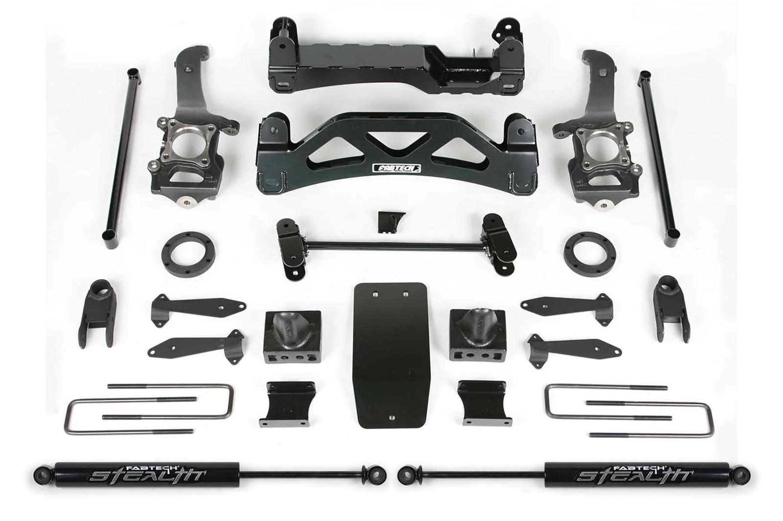 Fabtech 6" Basic System w/Front Stock Coilover Spacers & Rear Stealth Shocks Kit for 2004-2008 Ford F150 4WD w/6" lift