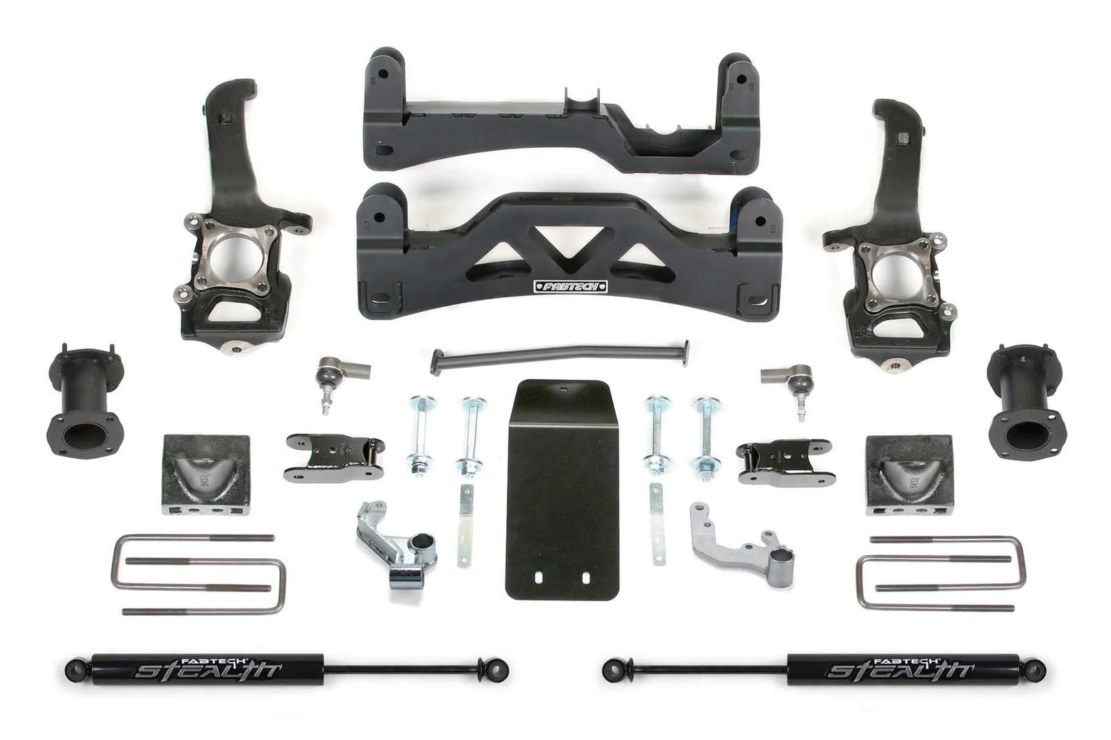 Fabtech 6" Basic System w/Front Stock Coilover Spacers & Rear Stealth Shocks Kit for 2009-2014 Ford F150 4WD w/6" lift