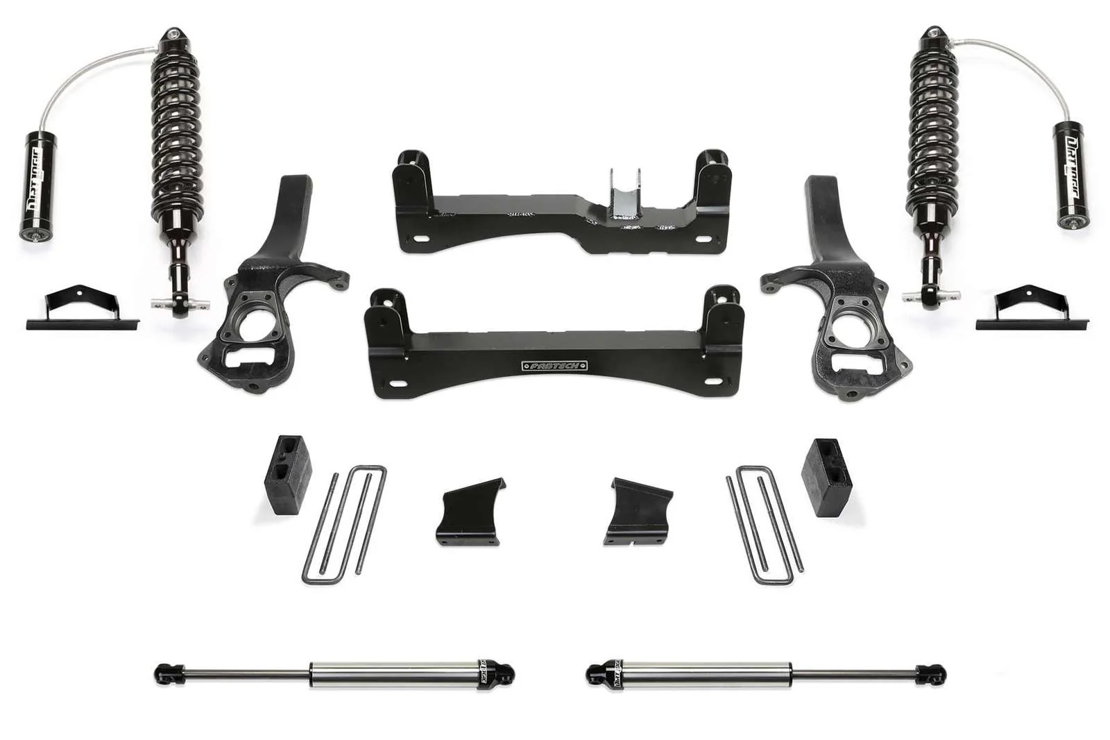 Fabtech 6" Performance Lift Kit w/Front Dirt Logic 2.5 Coilovers w/Reservoir & Rear 2.25 Shocks for 2019-2024 GMC Sierra 1500 RWD w/6" lift