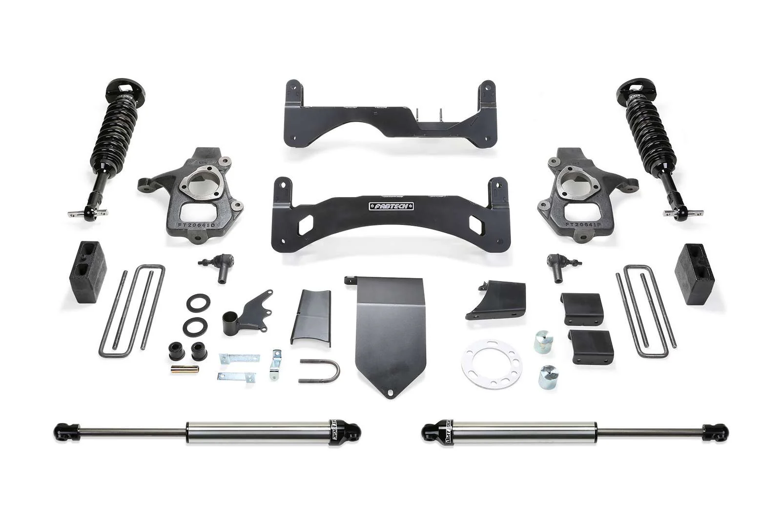 Fabtech 6" Performance System Gen 2 w/Front Dirt Logic 2.5 Coilovers & Rear 2.25 Shocks Kit for 2014-2018 GMC Sierra 1500 4WD RWD w/6" lift