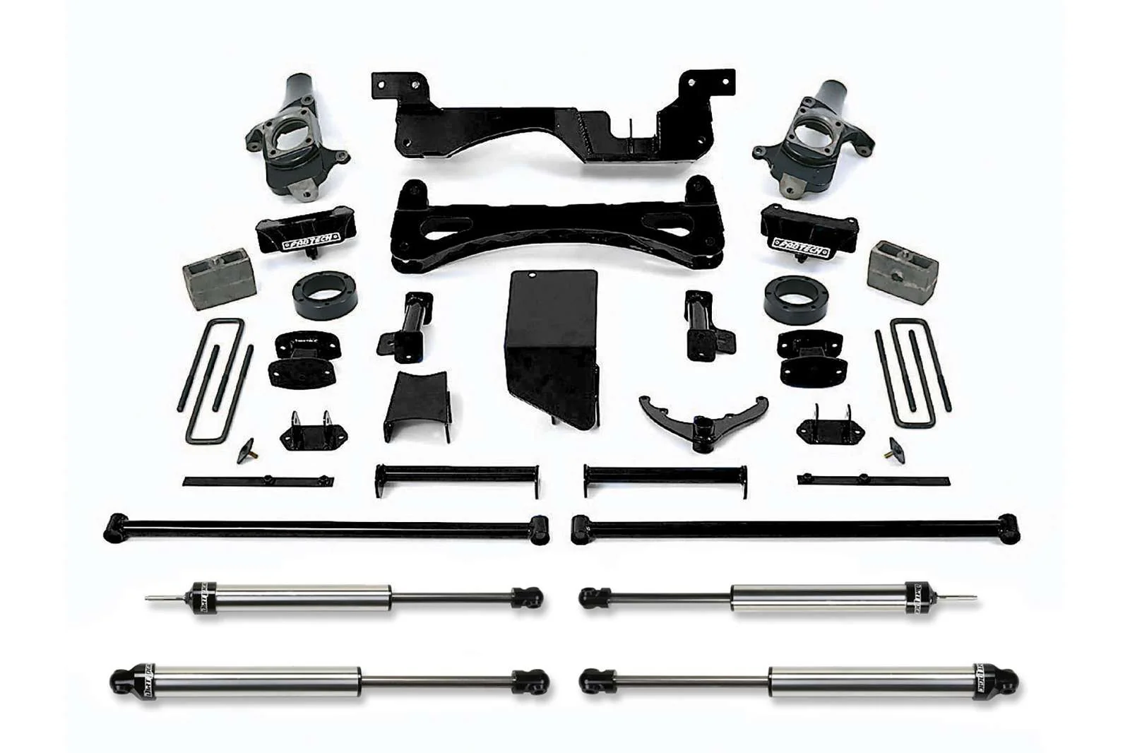 Fabtech 6" Performance System w/Dirt Logic Shocks Kit for 2007-2010 Chevrolet Silverado 3500 HD 4WD RWD w/6" lift