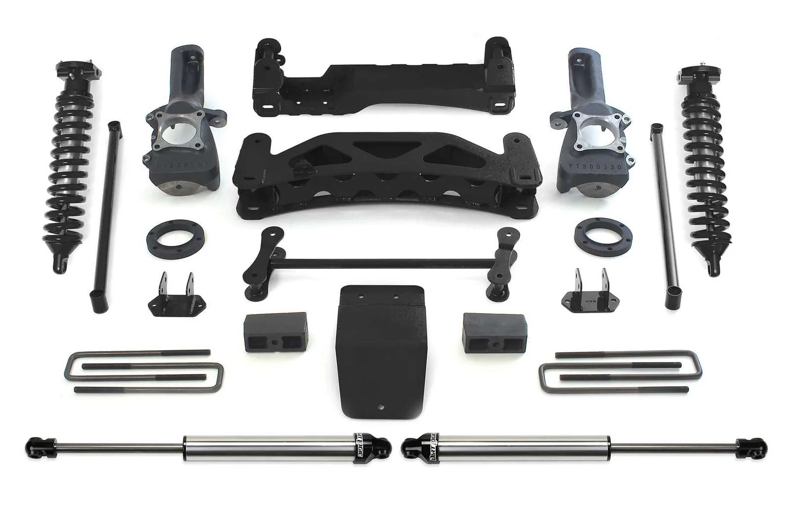 Fabtech 6" Performance System w/Front Dirt Logic 2.5 Coilovers & Rear 2.25 Shocks Kit for 2004-2008 Ford F150 4WD w/6" lift