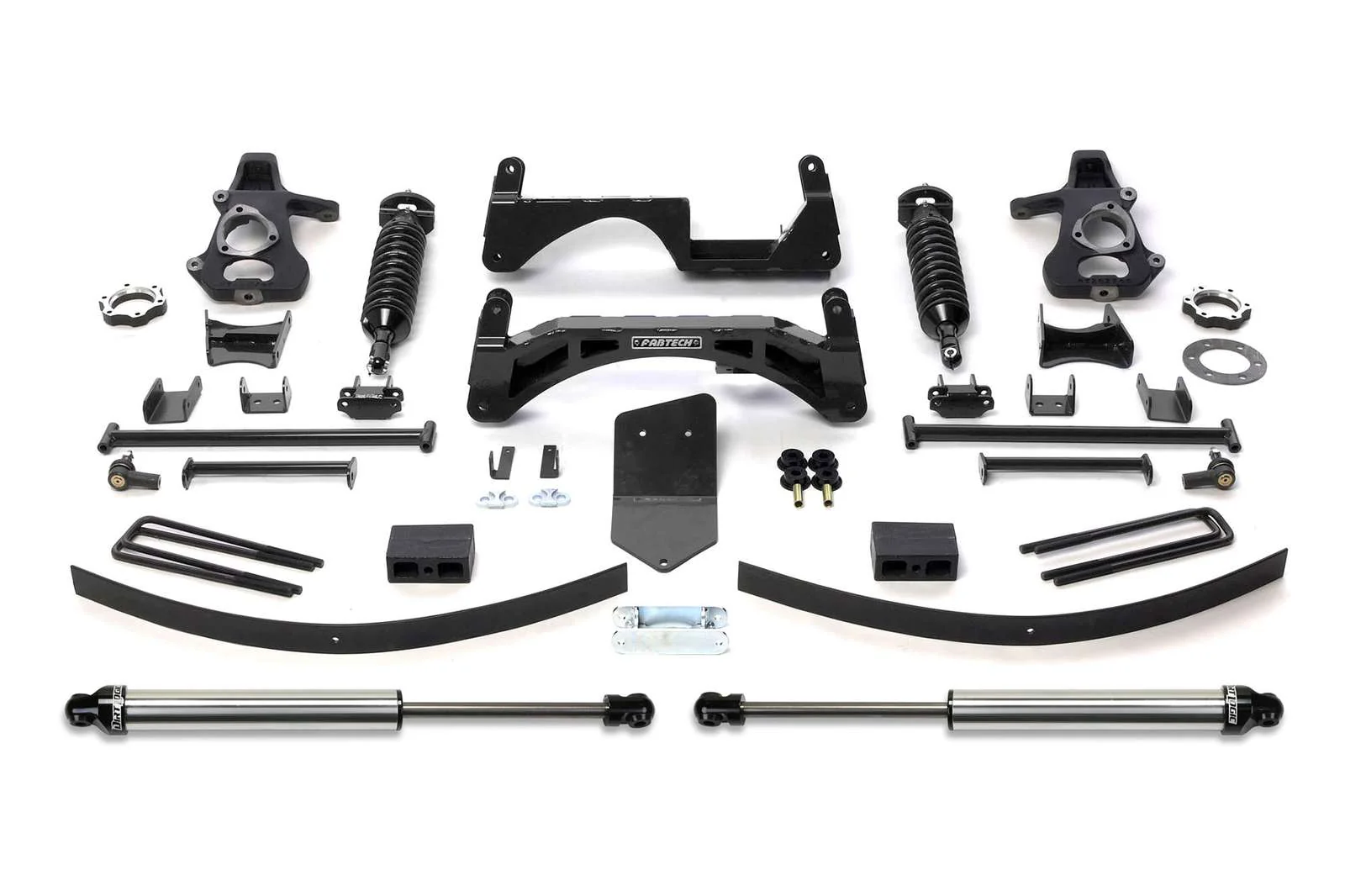 Fabtech 6" Performance System w/Front Dirt Logic 2.5 Coilovers & Rear 2.25 Shocks Kit for 2007-2013 Chevrolet Silverado 1500 4WD w/6" lift
