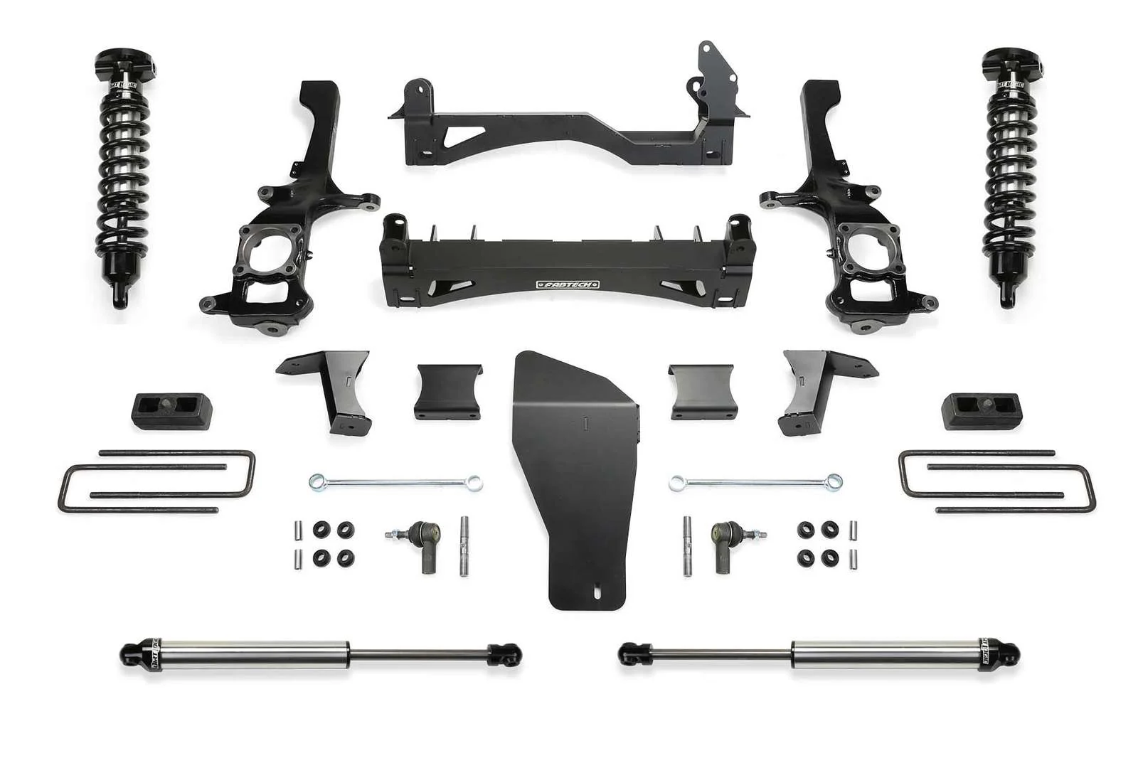 Fabtech 6" Performance System w/Front Dirt Logic 2.5 Coilovers & Rear 2.25 Shocks Kit for 2016-2024 Nissan Titan XD 4WD w/6" lift Gas