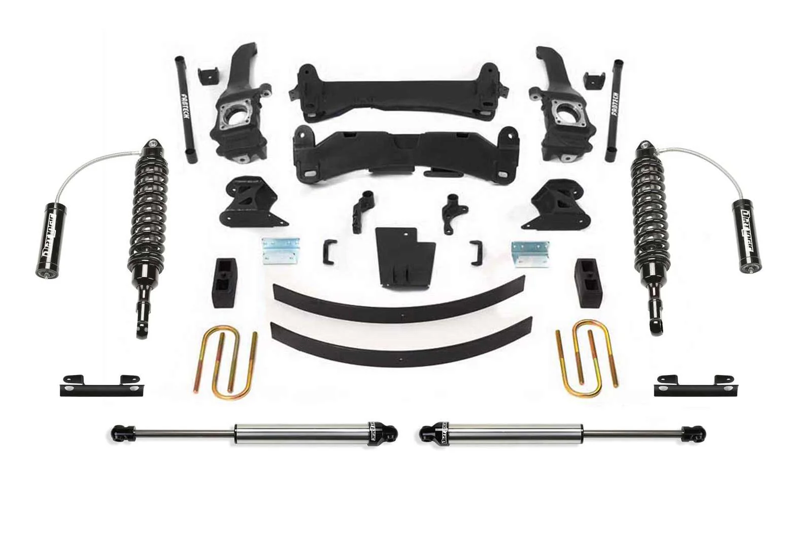 Fabtech 6" Performance System w/Front Dirt Logic 2.5 Coilovers w/Reservoir & Rear 2.25 Shocks Kit for 2005-2015 Toyota Tacoma 4WD RWD w/6" lift 6-Lug