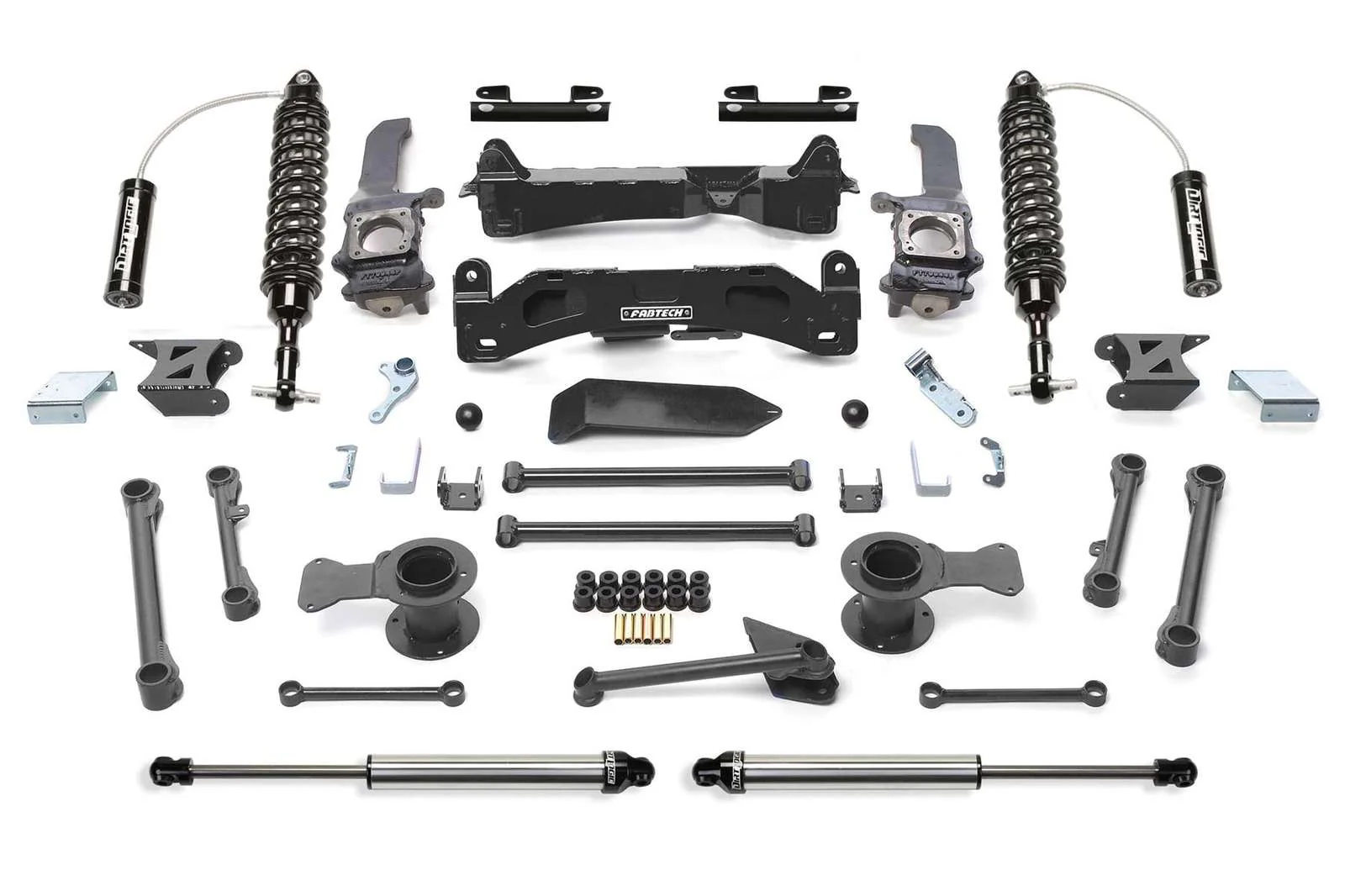Fabtech 6" Performance System w/Front Dirt Logic 2.5 Coilovers w/Reservoir & Rear 2.25 Shocks Kit for 2010-2014 Toyota FJ Cruiser 4WD w/6" lift