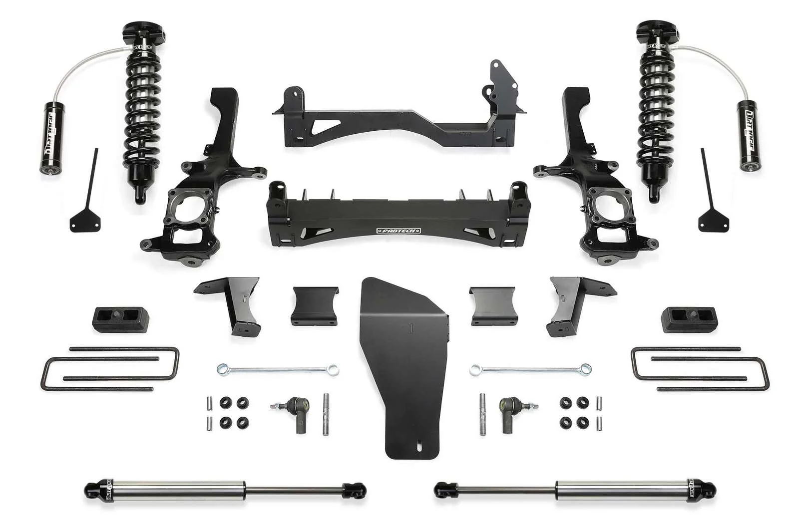 Fabtech 6" Performance System w/Front Dirt Logic 2.5 Coilovers w/Reservoir & Rear 2.25 Shocks Kit for 2016-2024 Nissan Titan XD 4WD w/6" lift Gas