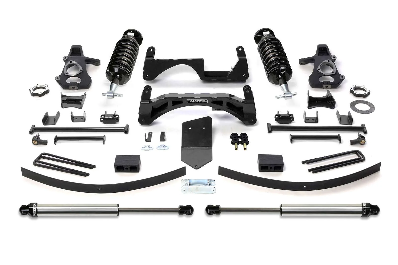 Fabtech 6" Performance System w/Front Dirt Logic 4.0 Coilovers & Rear 2.25 Shocks Kit for 2007-2013 Chevrolet Silverado 1500 4WD w/6" lift