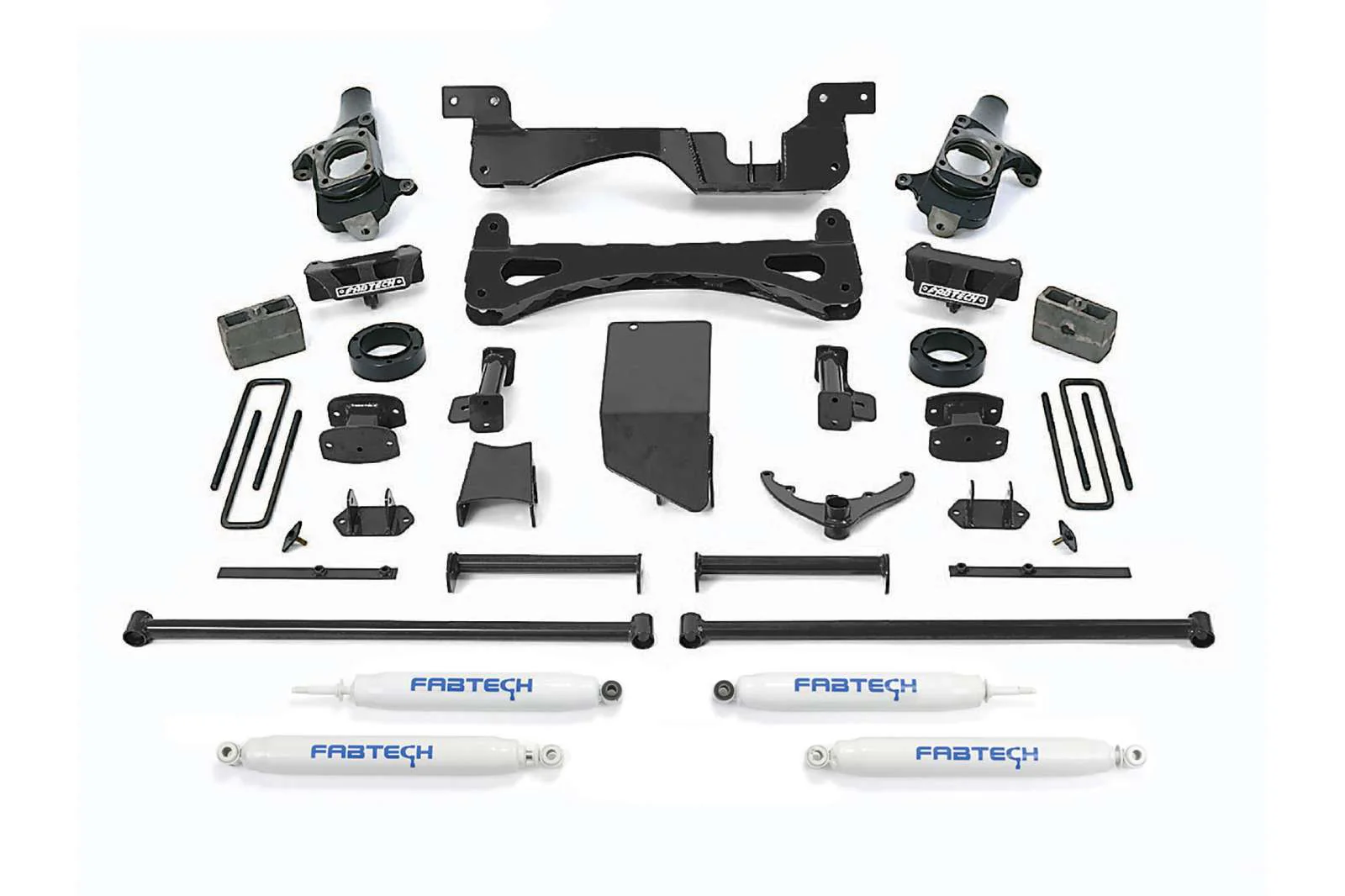 Fabtech 6" Performance System w/Performance Shocks Kit for 2001-2010 GMC Sierra 2500 HD 4WD RWD w/6" lift