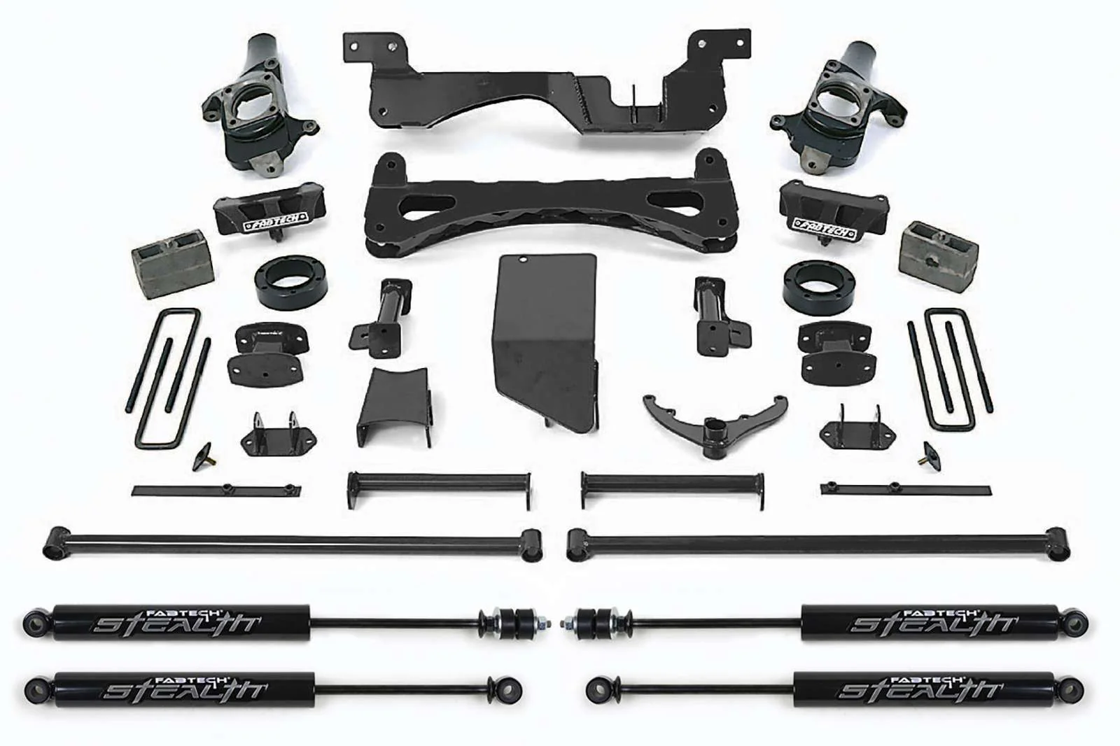 Fabtech 6" Performance System w/Stealth Shocks Kit for 2001-2010 Chevrolet Silverado 2500 HD 4WD RWD w/6" lift