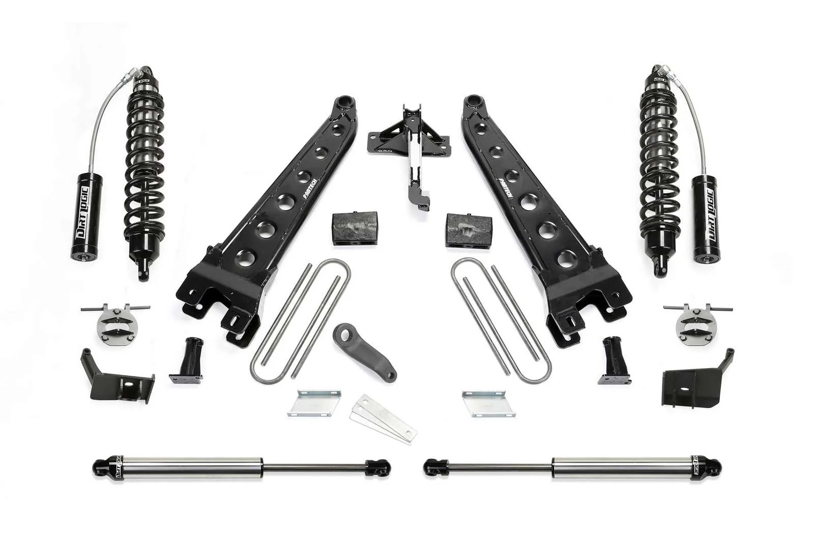 Fabtech 6" Radius Arm System w/Front Dirt Logic 2.5 Coilovers w/Reservoir & Rear 2.25 Shocks Kit for 2017-2024 Ford F350 Super Duty 4WD w/6" lift